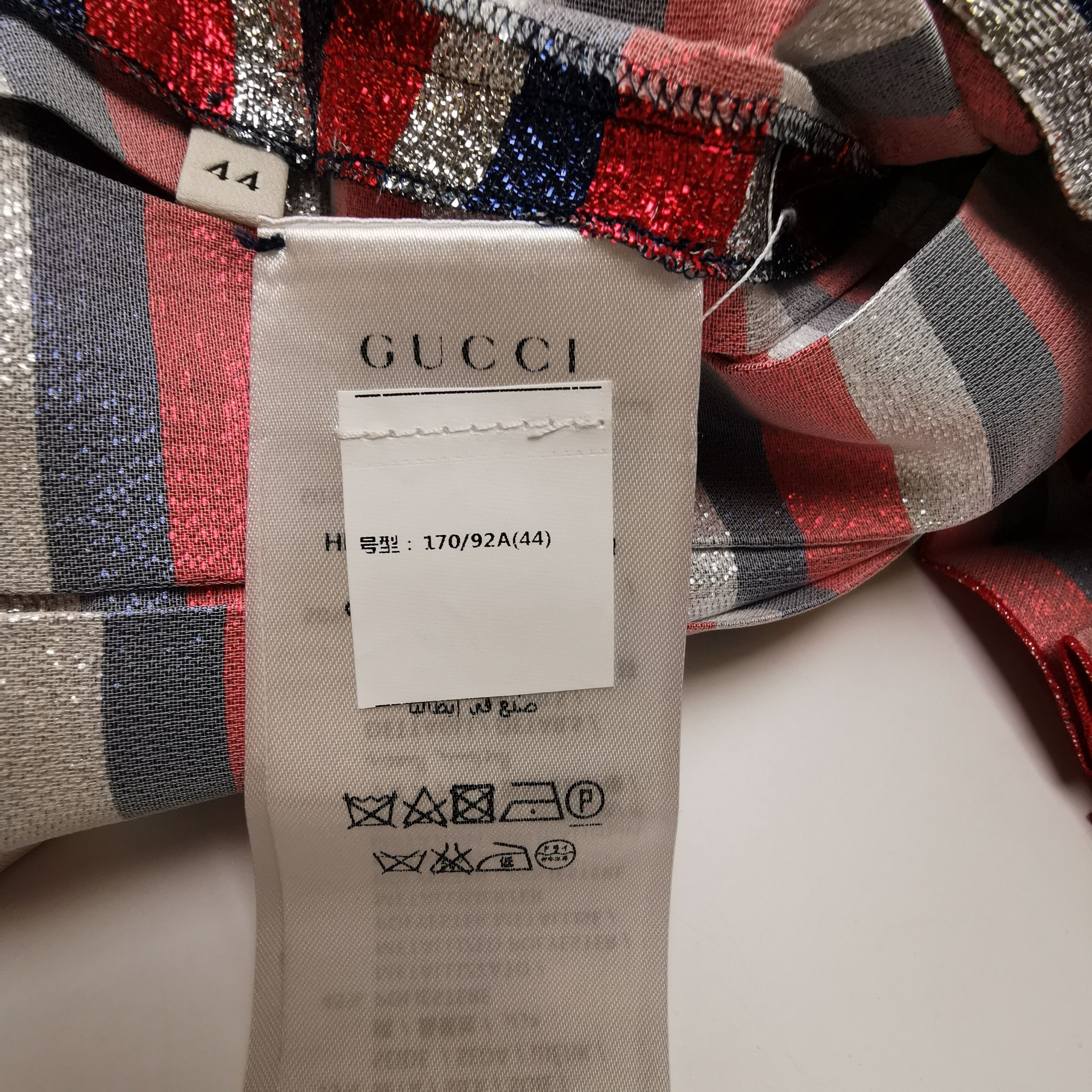 Gucci Gucci Metallic Stripe Silk Blend Midi Skirt Size 44 Size 30" / US 8 / IT 44 - 9 Thumbnail