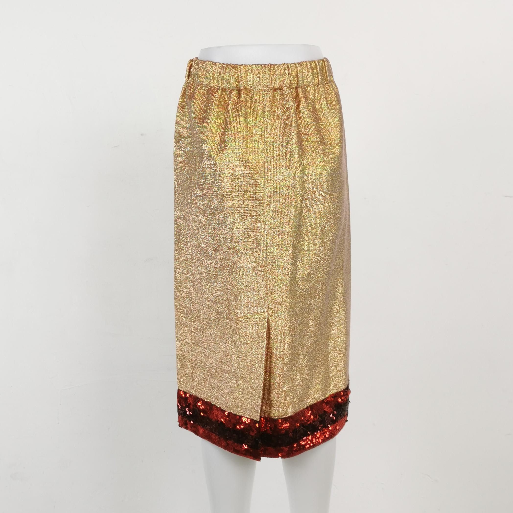 Gucci Gucci Metallic Sequin Midi Skirt Size 36 Size 25" / US 0 / IT 36 - 2 Thumbnail