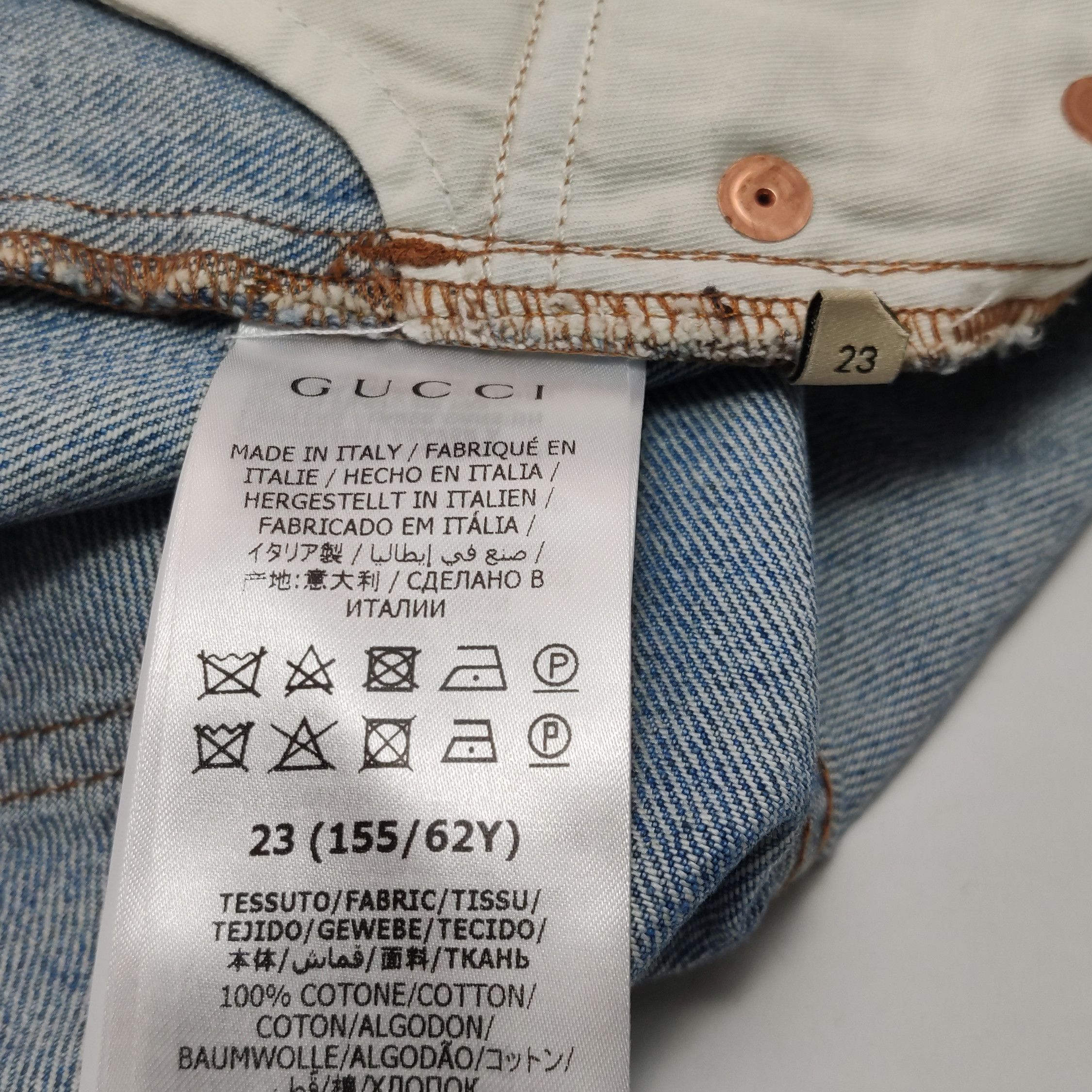 Gucci Gucci Heart Apple Denim Shorts Size 23 Size 23" - 7 Thumbnail
