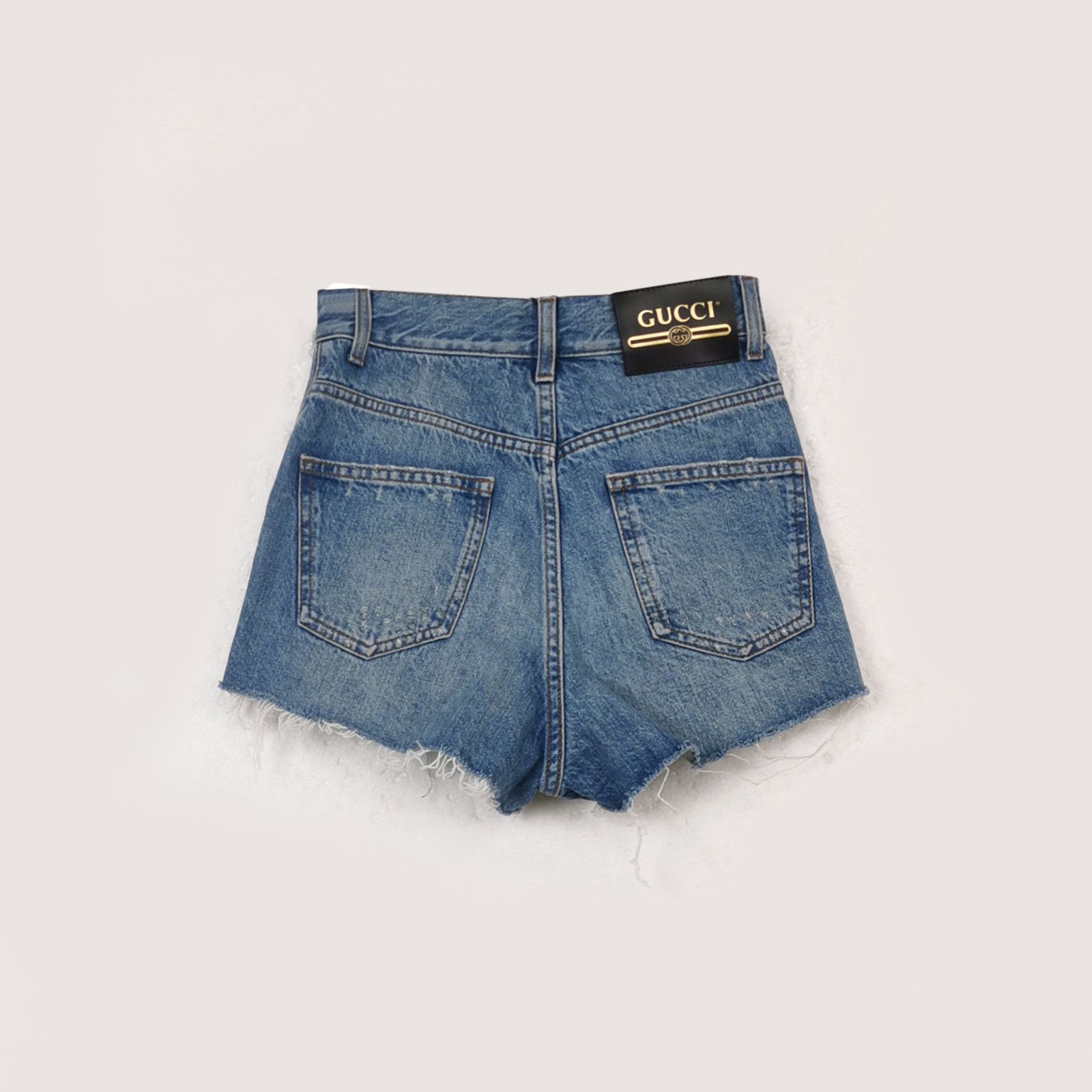 Gucci Gucci Heart Apple Denim Shorts Size 23 Size 23" - 2 Thumbnail