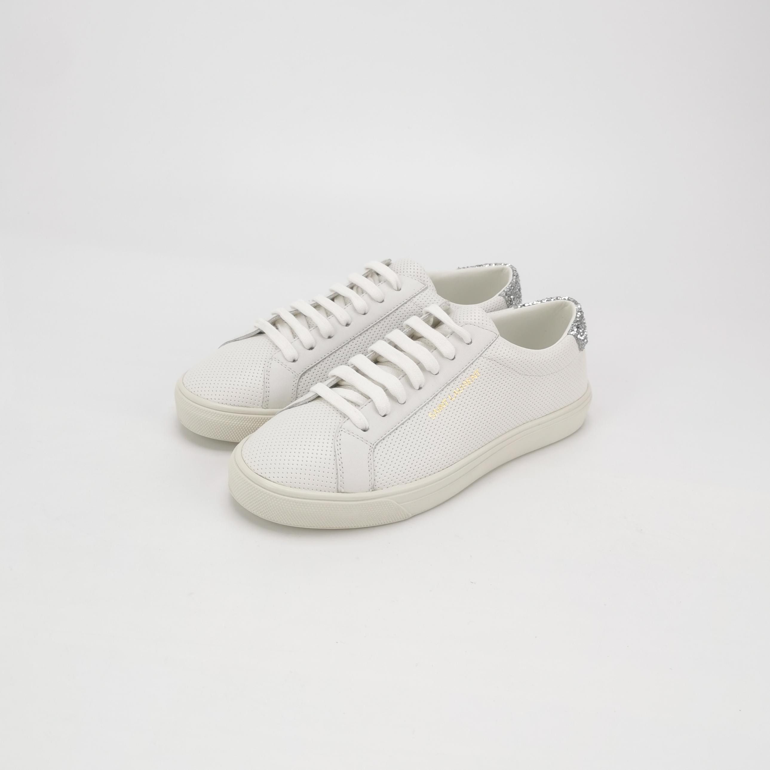 Saint Laurent Paris Saint Laurent Perforated Leather Sneakers Size 35.5 Size US 5.5 / IT 35.5 - 2 Thumbnail