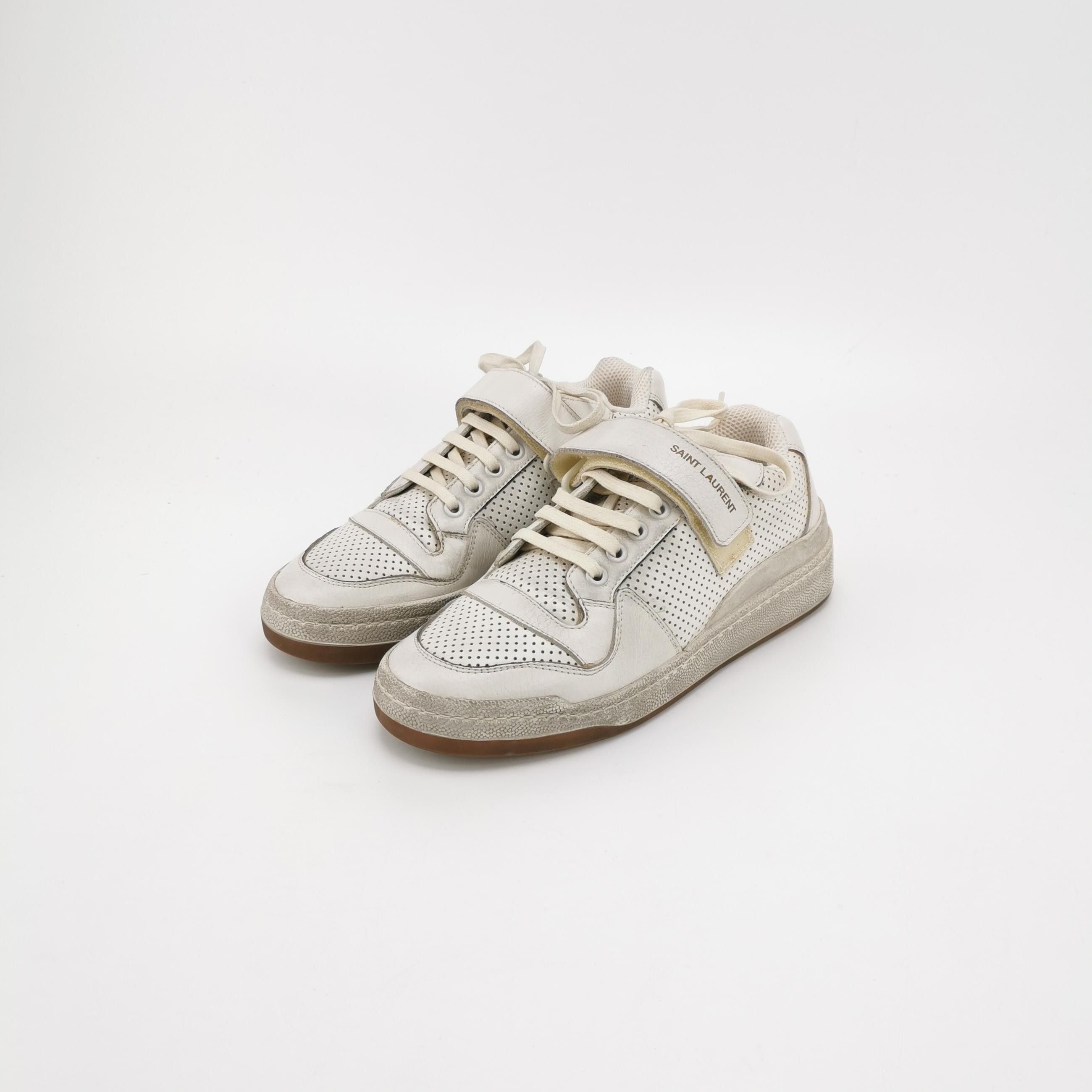 Saint Laurent Paris Saint Laurent Logo Strap Low-Top Sneakers White 37 Size US 7 / IT 37 - 2 Thumbnail