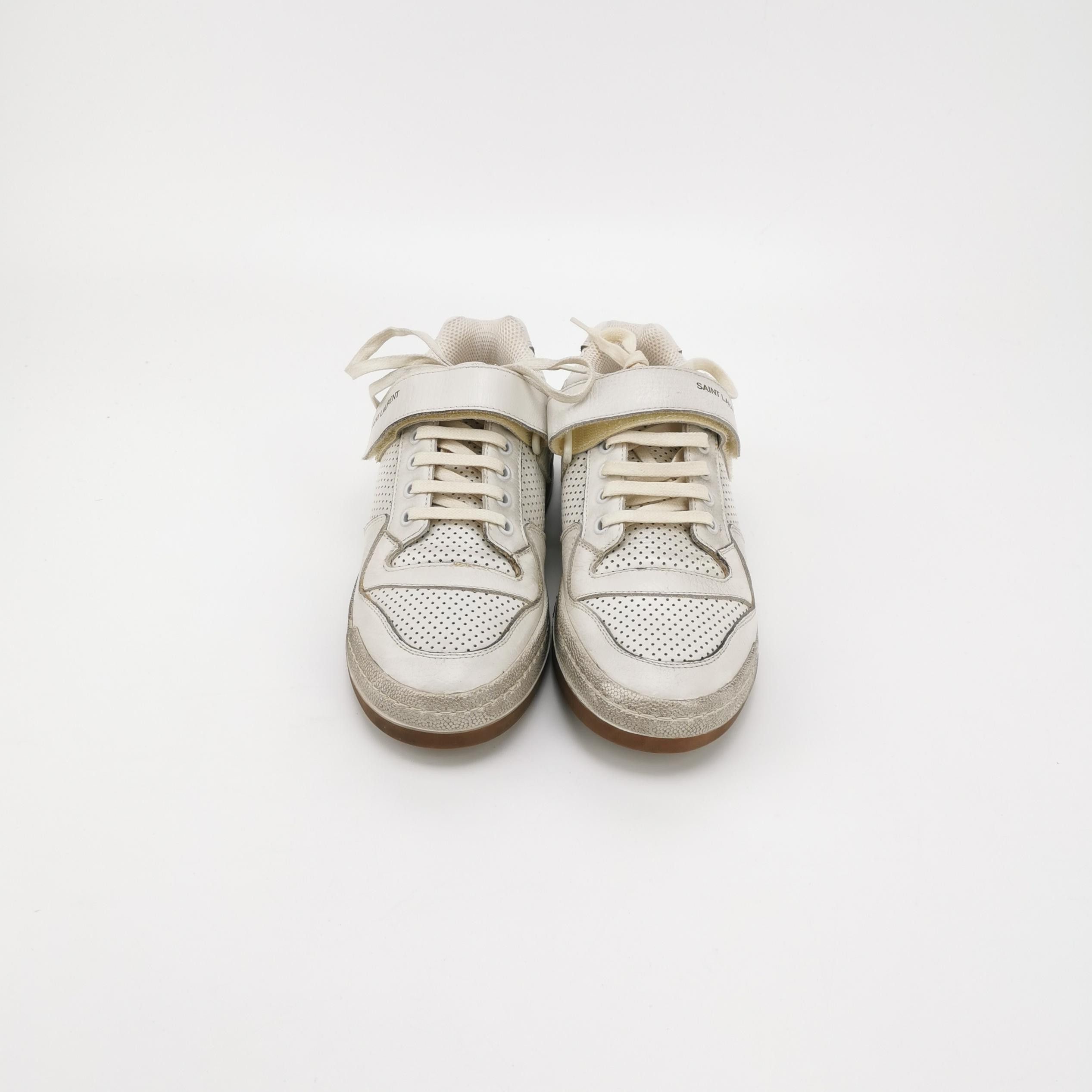 Saint Laurent Paris Saint Laurent Logo Strap Low-Top Sneakers White 37 Size US 7 / IT 37 - 3 Thumbnail