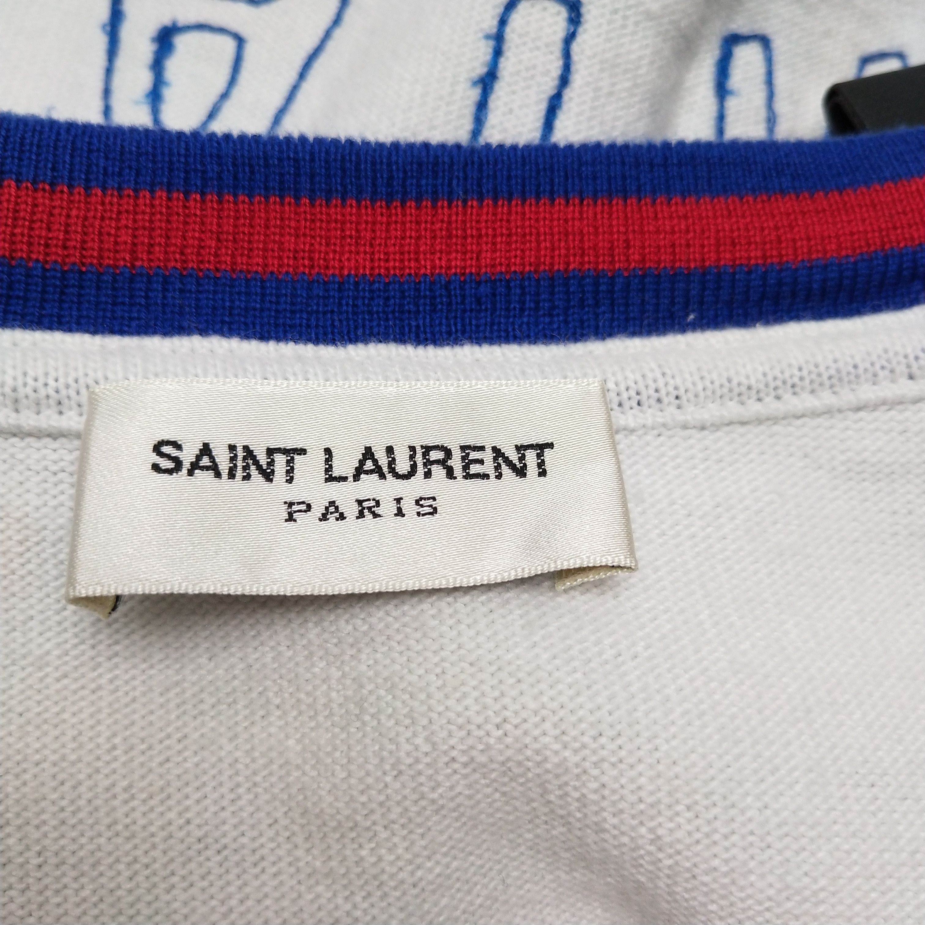 Saint Laurent Paris Saint Laurent Flocked Logo Knit Top Size S Size US S / EU 44-46 / 1 - 5 Thumbnail