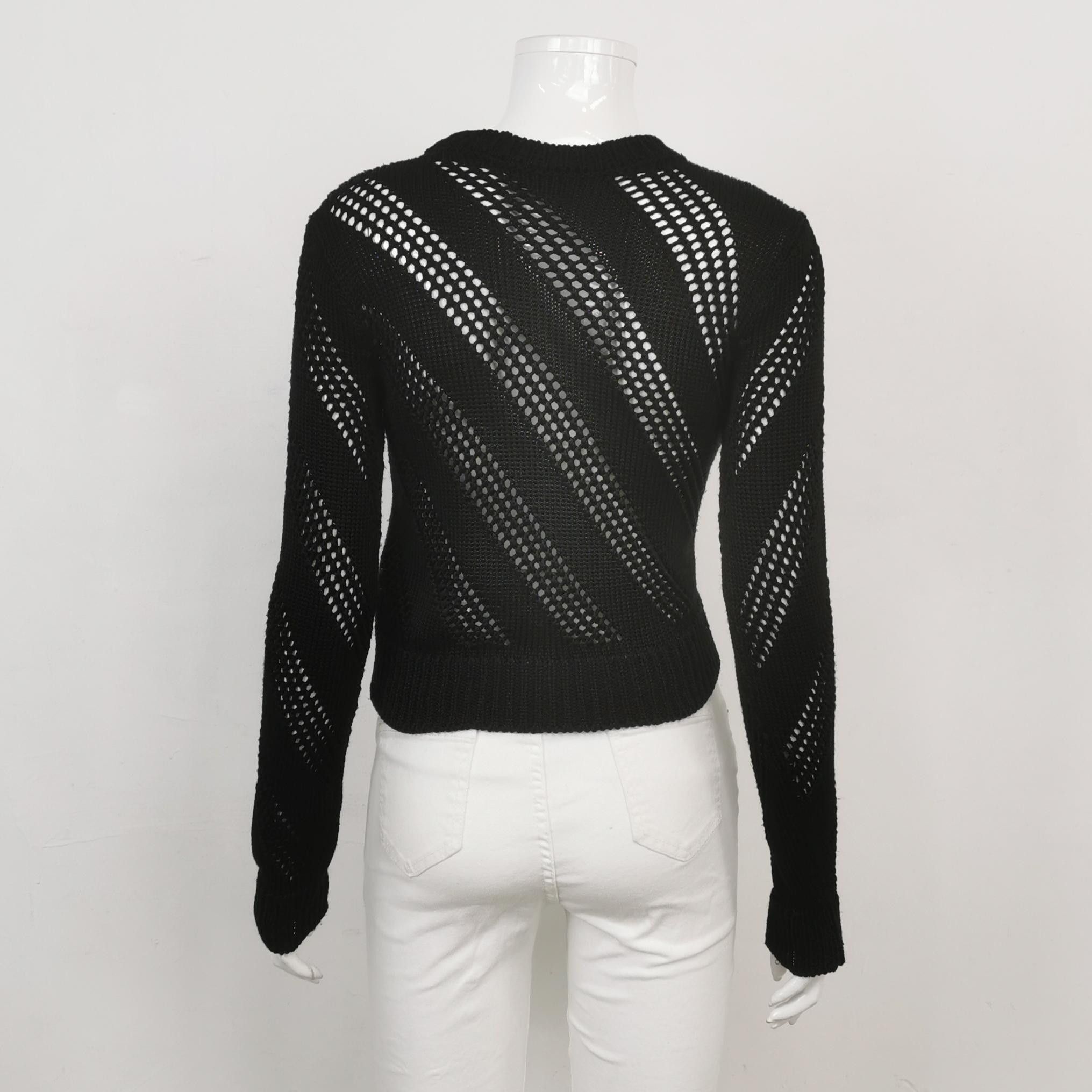 Saint Laurent Paris Saint Laurent Openwork Knit Sweater S Size S / US 4 / IT 40 - 2 Thumbnail