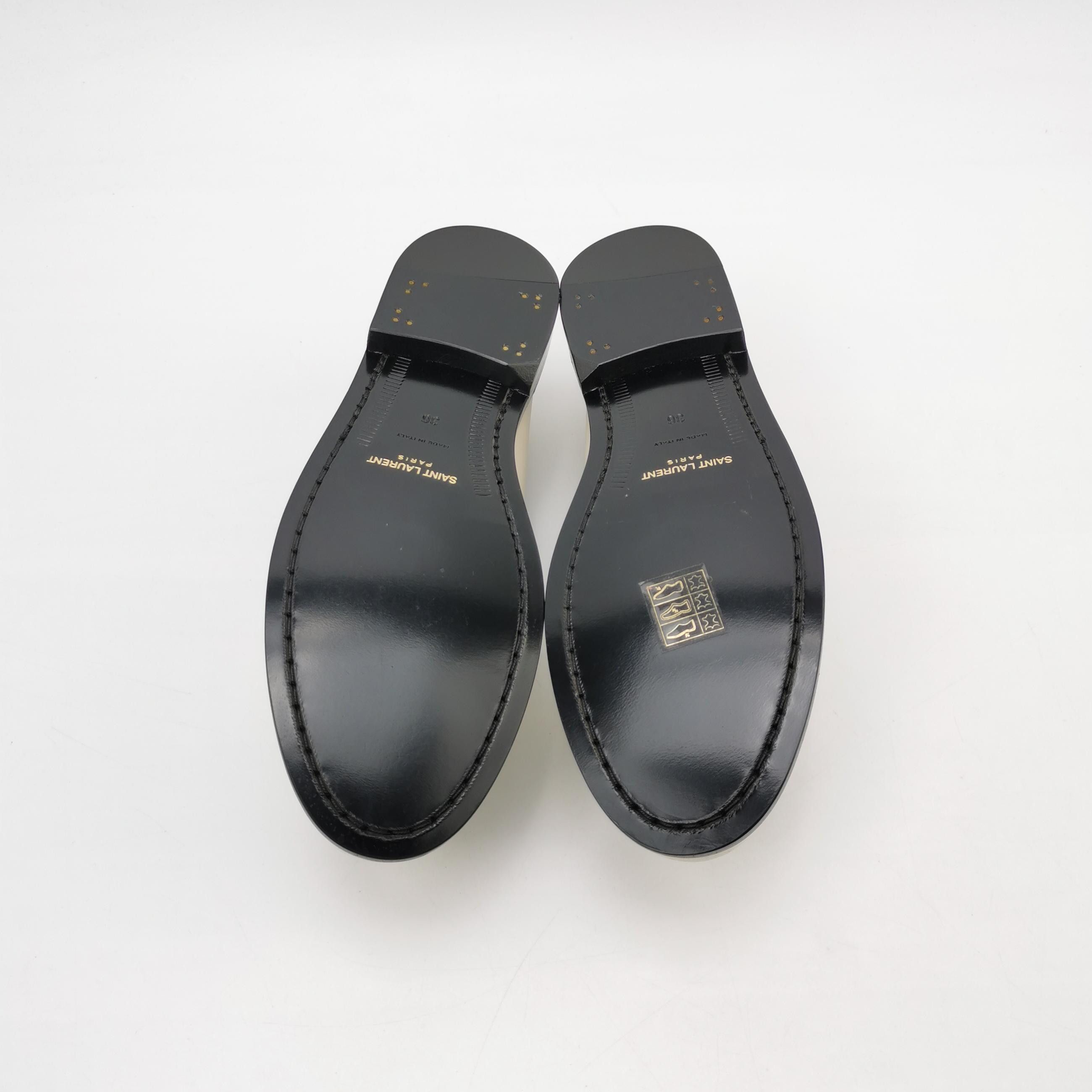 Saint Laurent Paris Saint Laurent YSL Logo Leather Loafers Size 36 Size US 6 / IT 36 - 5 Thumbnail