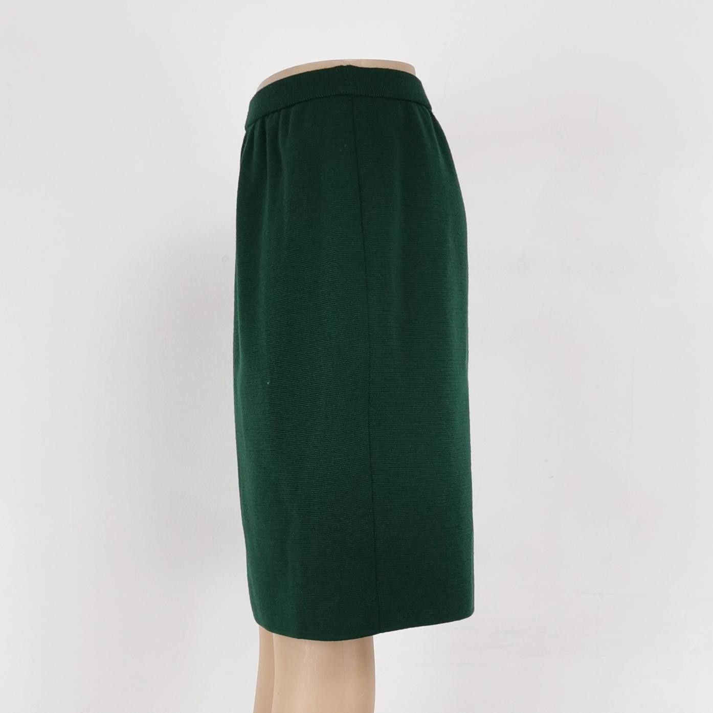 Yves Saint Laurent Yves Saint Laurent Green Wool Midi Skirt IT 40 Size 27" / US 4 / IT 40 - 2 Thumbnail