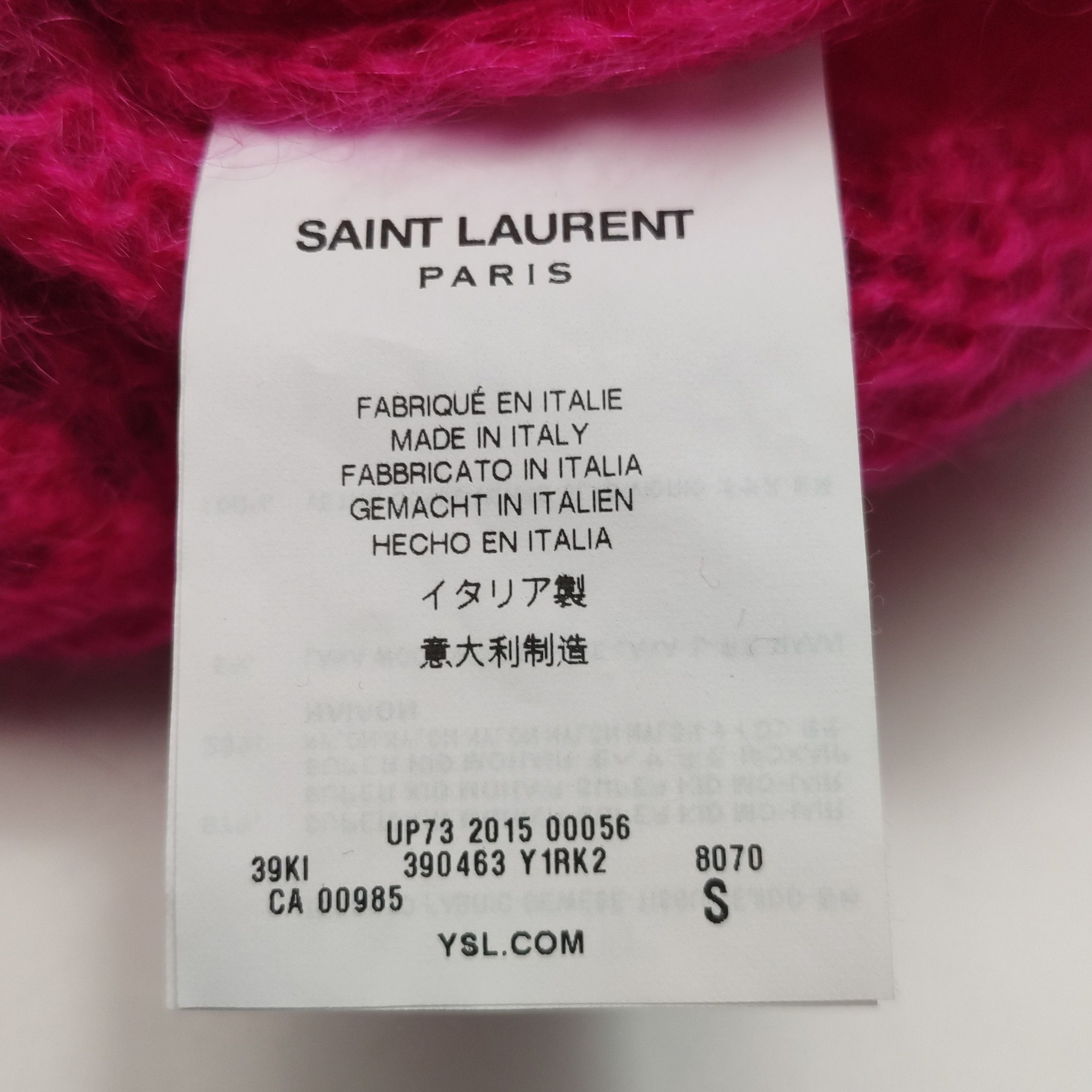 Saint Laurent Paris Saint Laurent Pink Mohair Beaded Sweater Size S Size S / US 4 / IT 40 - 4 Thumbnail
