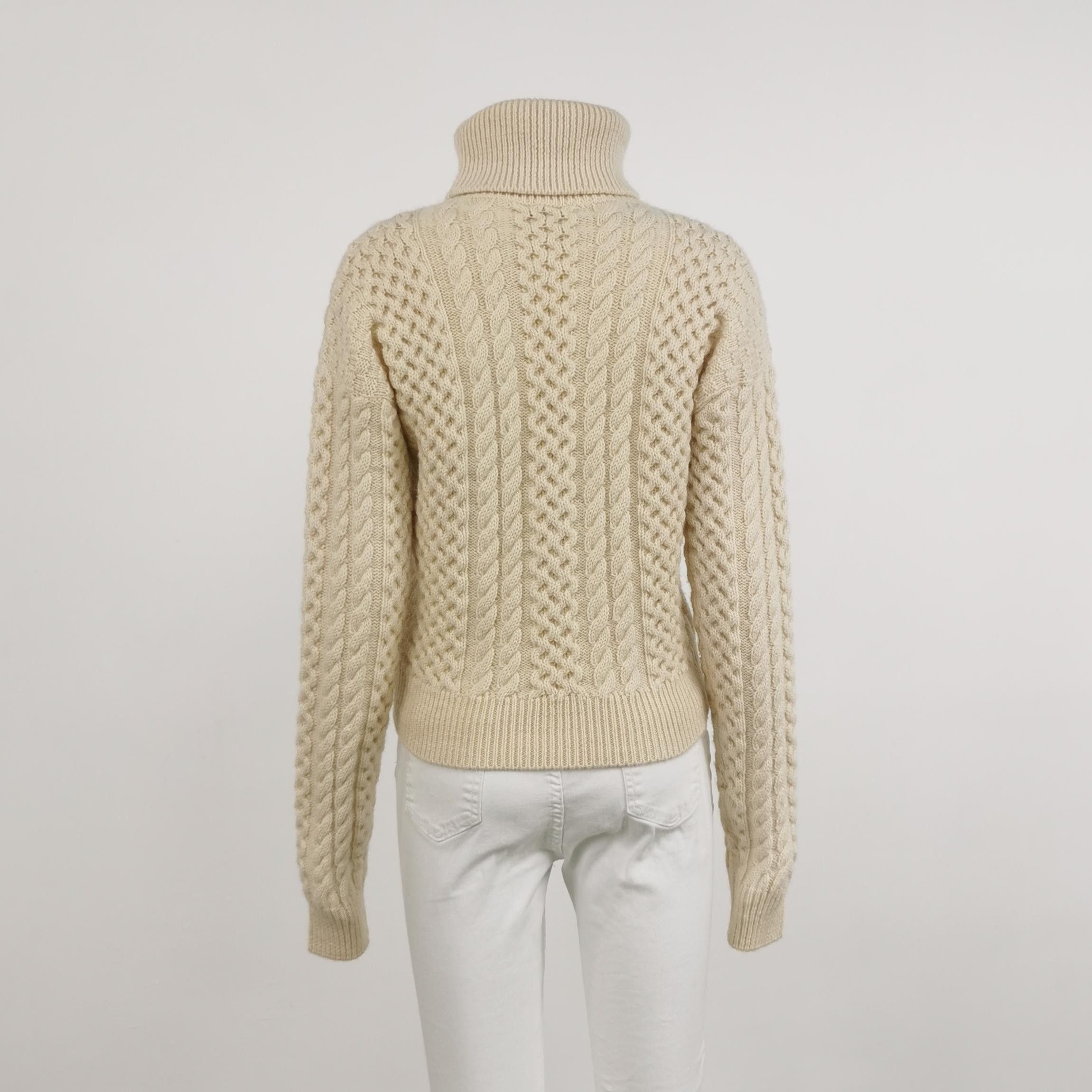 Saint Laurent Paris Saint Laurent Cable Knit Turtleneck Sweater XS Size XS / US 0-2 / IT 36-38 - 2 Thumbnail