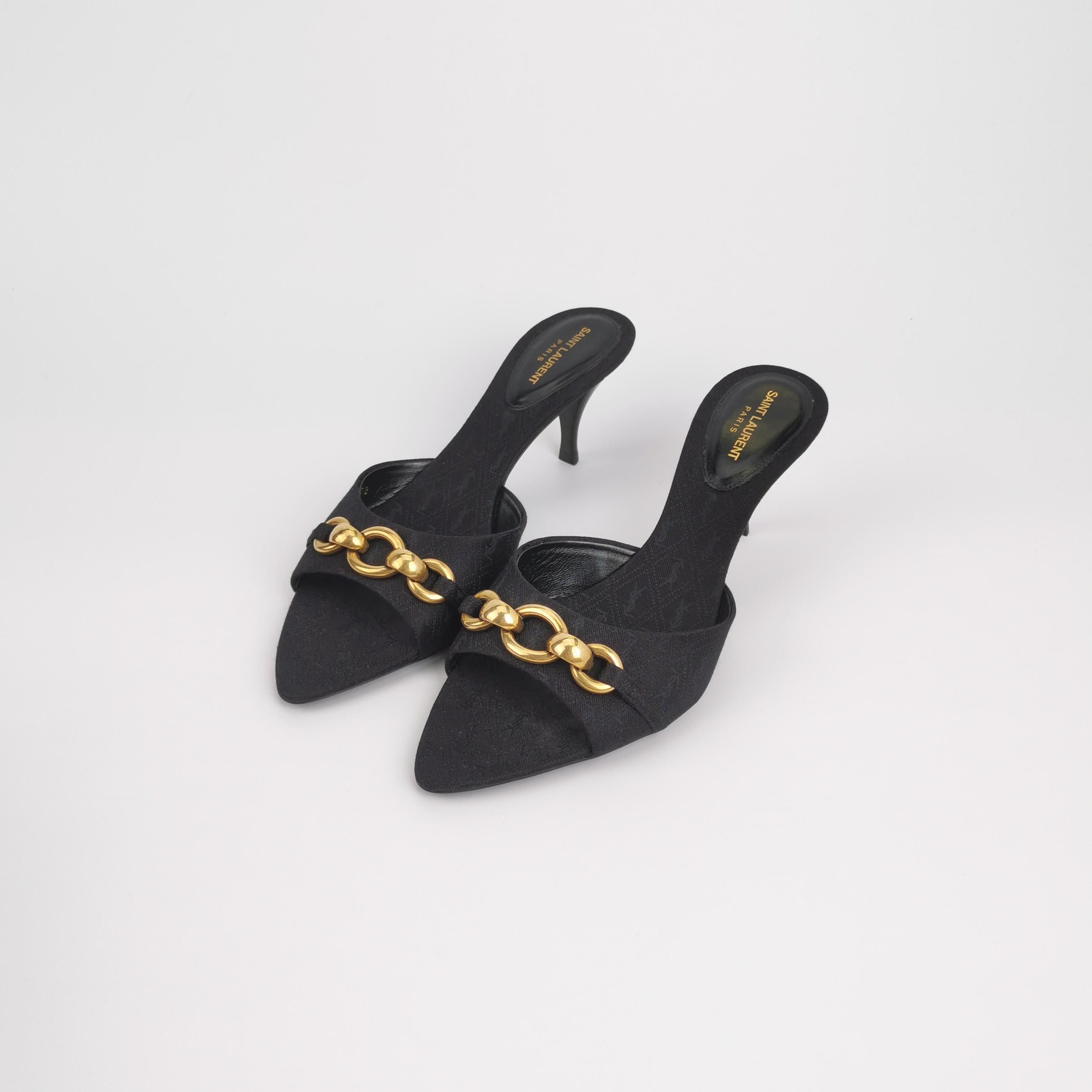 Saint Laurent Paris Saint Laurent Le Maillon Chain Mules Size 38 Size US 8 / IT 38 - 2 Thumbnail