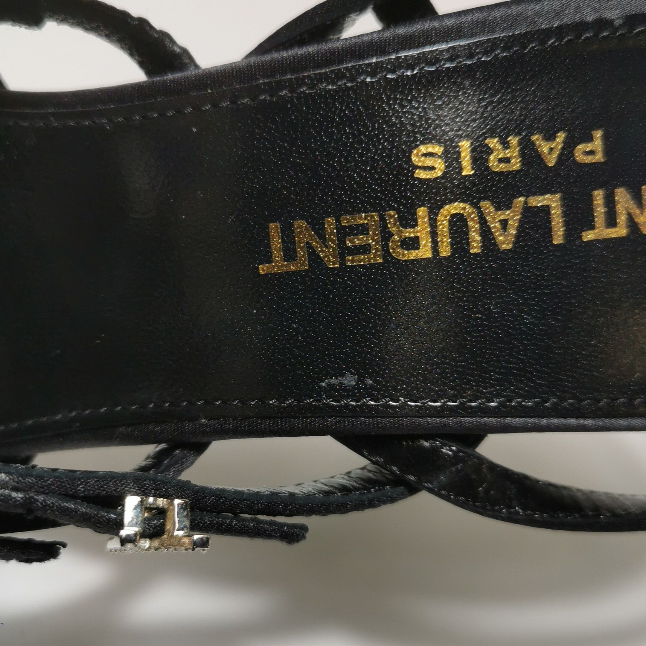 Saint Laurent Paris Saint Laurent Rhinestone Logo Sandals Size 35.5 Size US 5.5 / IT 35.5 - 8 Thumbnail
