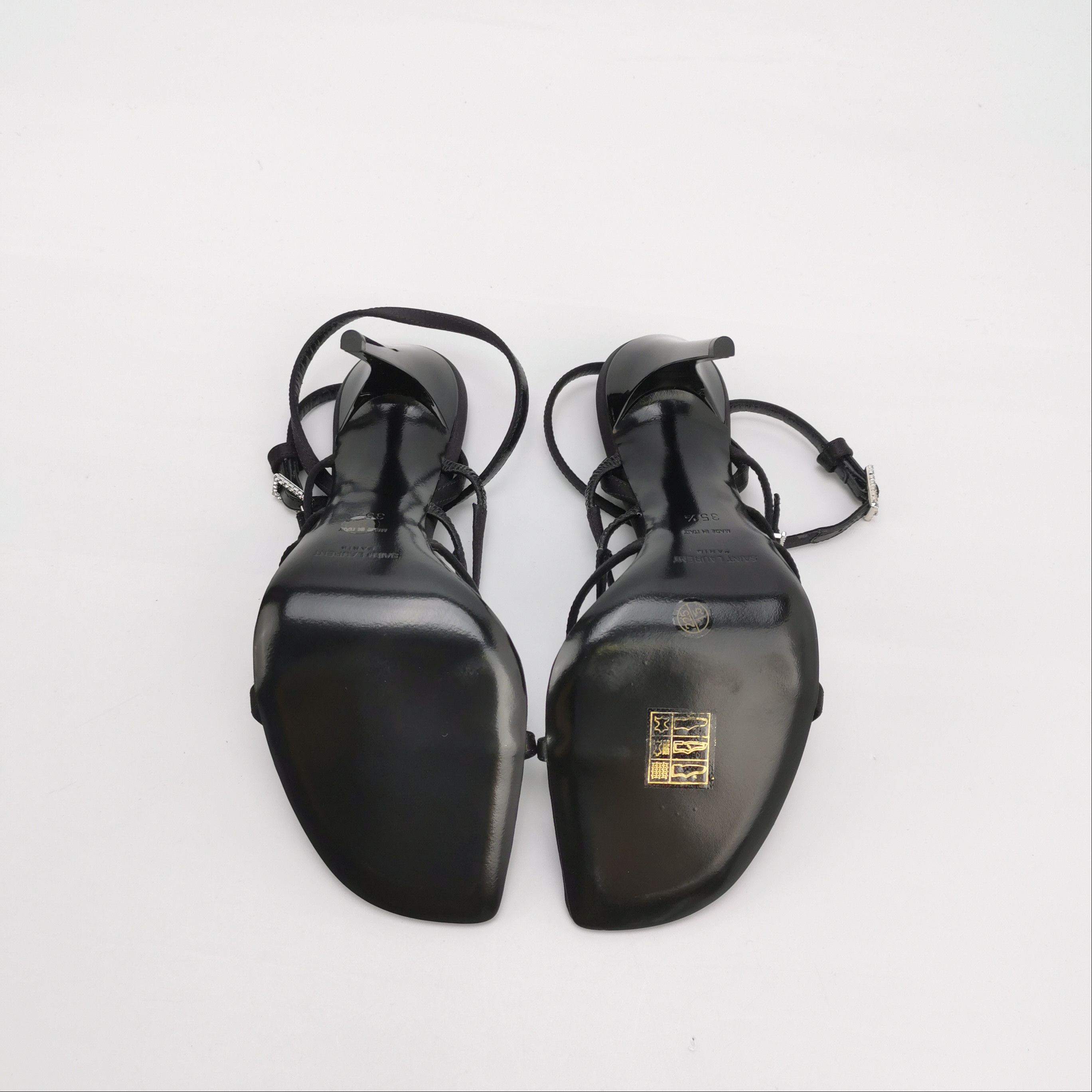 Saint Laurent Paris Saint Laurent Rhinestone Logo Sandals Size 35.5 Size US 5.5 / IT 35.5 - 5 Thumbnail