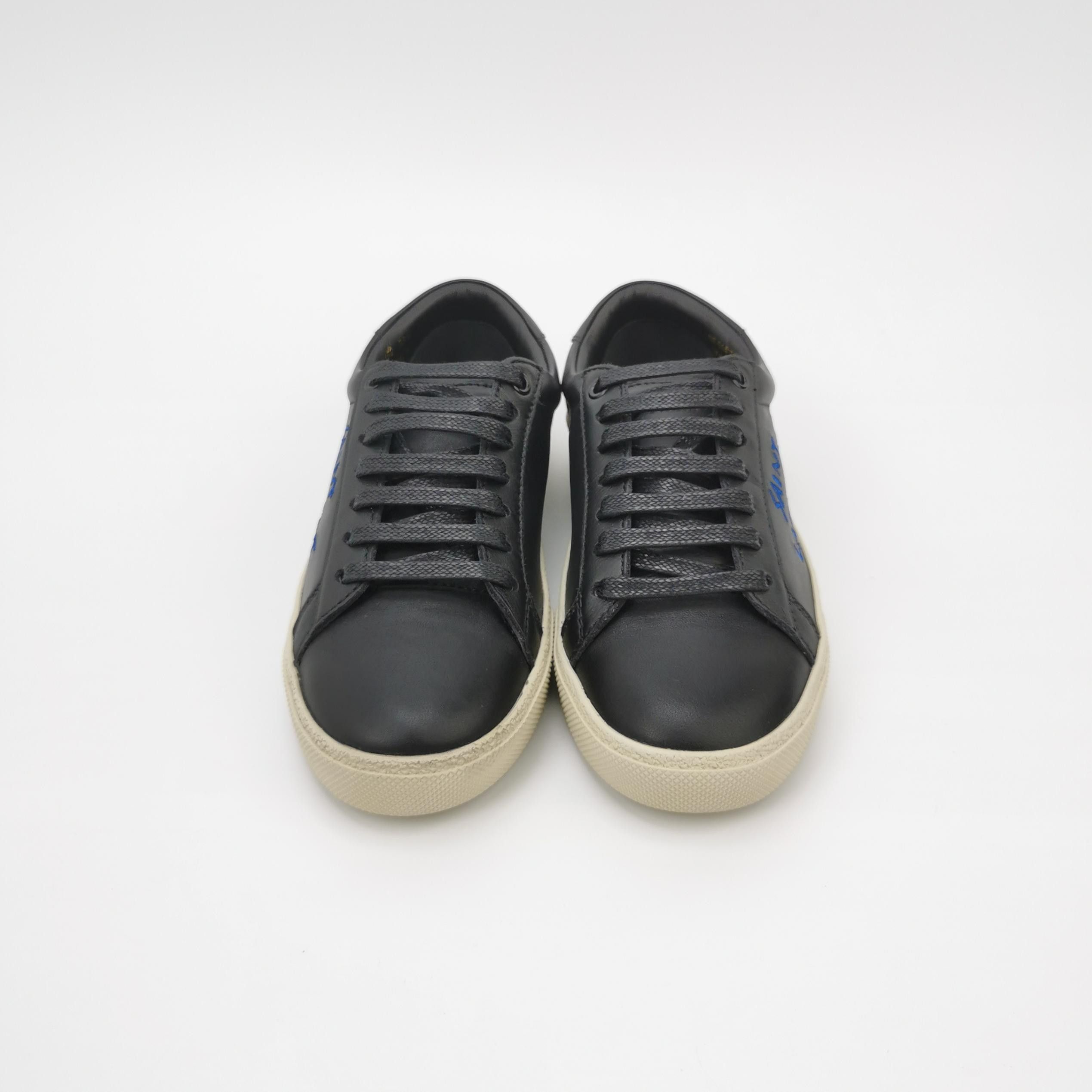 Saint Laurent Paris Saint Laurent Blue Logo Low-Top Sneakers Size 35.5 Size US 5.5 / IT 35.5 - 3 Thumbnail