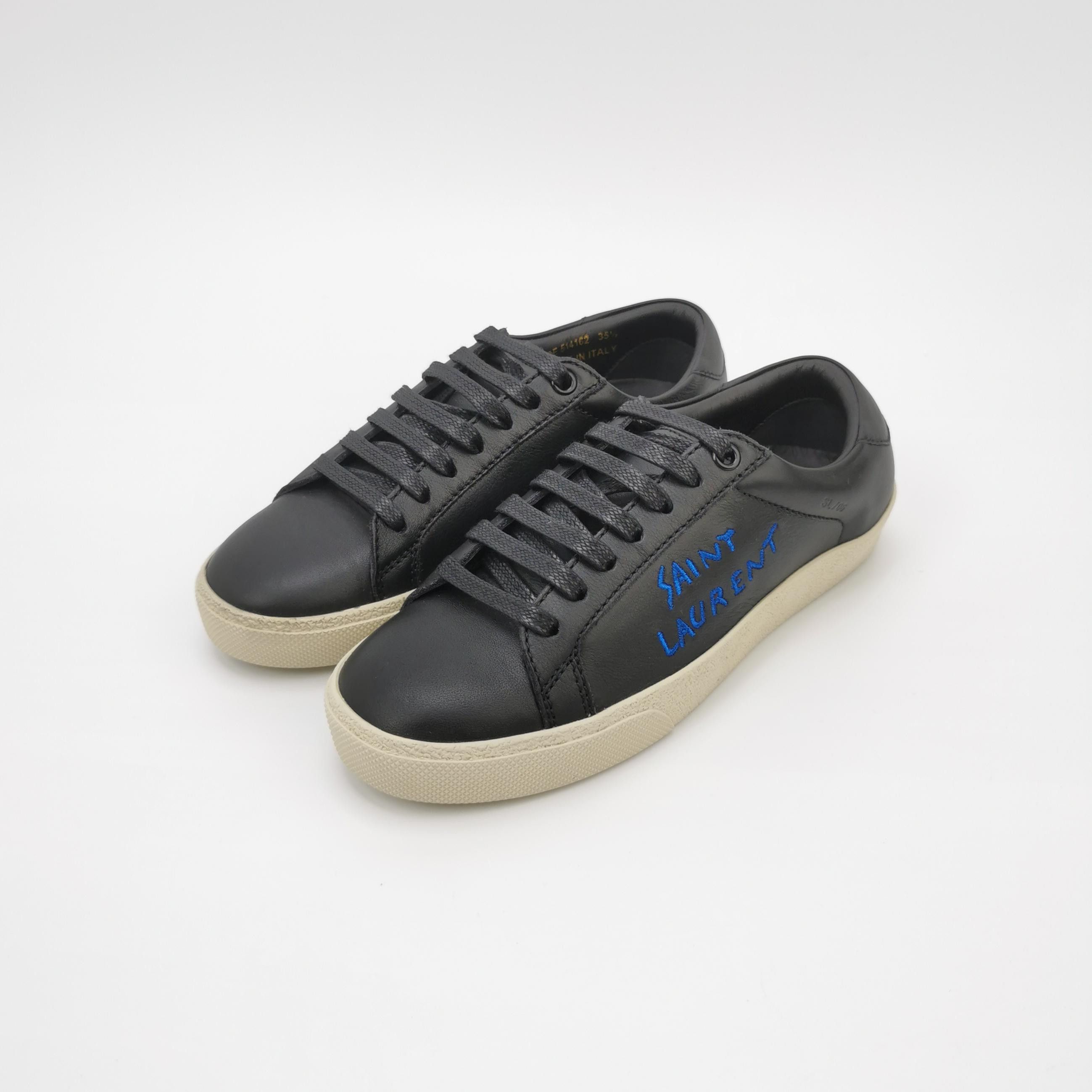 Saint Laurent Paris Saint Laurent Blue Logo Low-Top Sneakers Size 35.5 Size US 5.5 / IT 35.5 - 2 Thumbnail