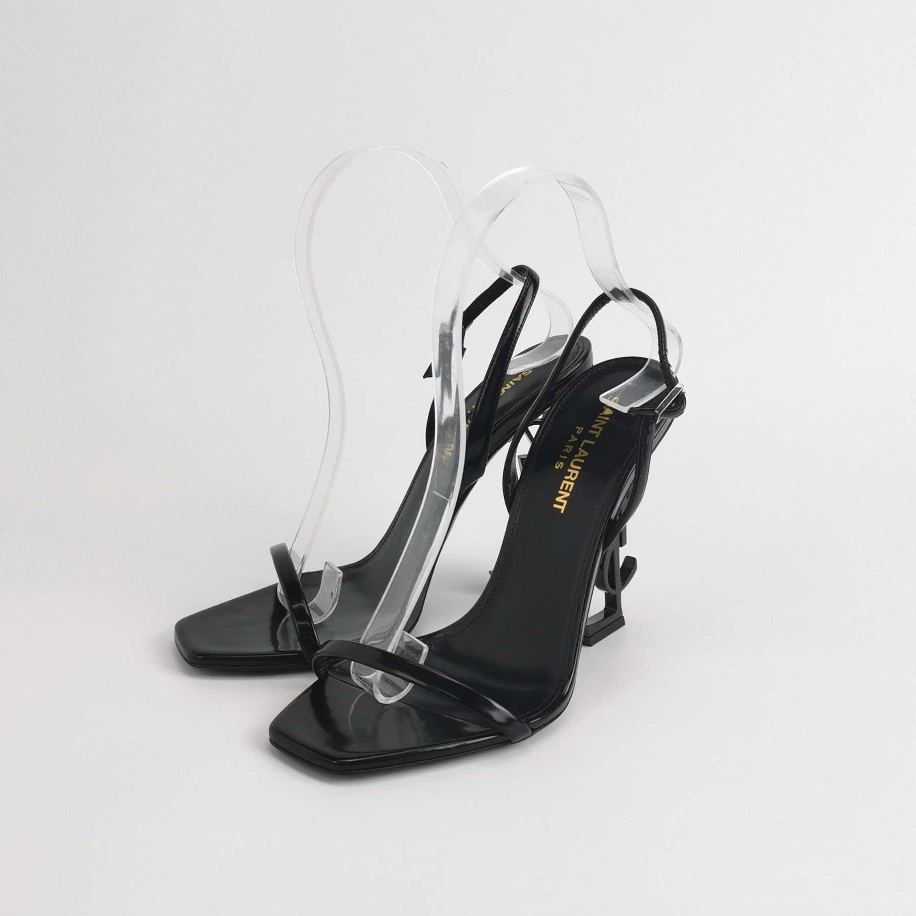 Saint Laurent Paris Saint Laurent Opyum Logo Heel Sandals Size 37.5 Size US 7.5 / IT 37.5 - 2 Thumbnail