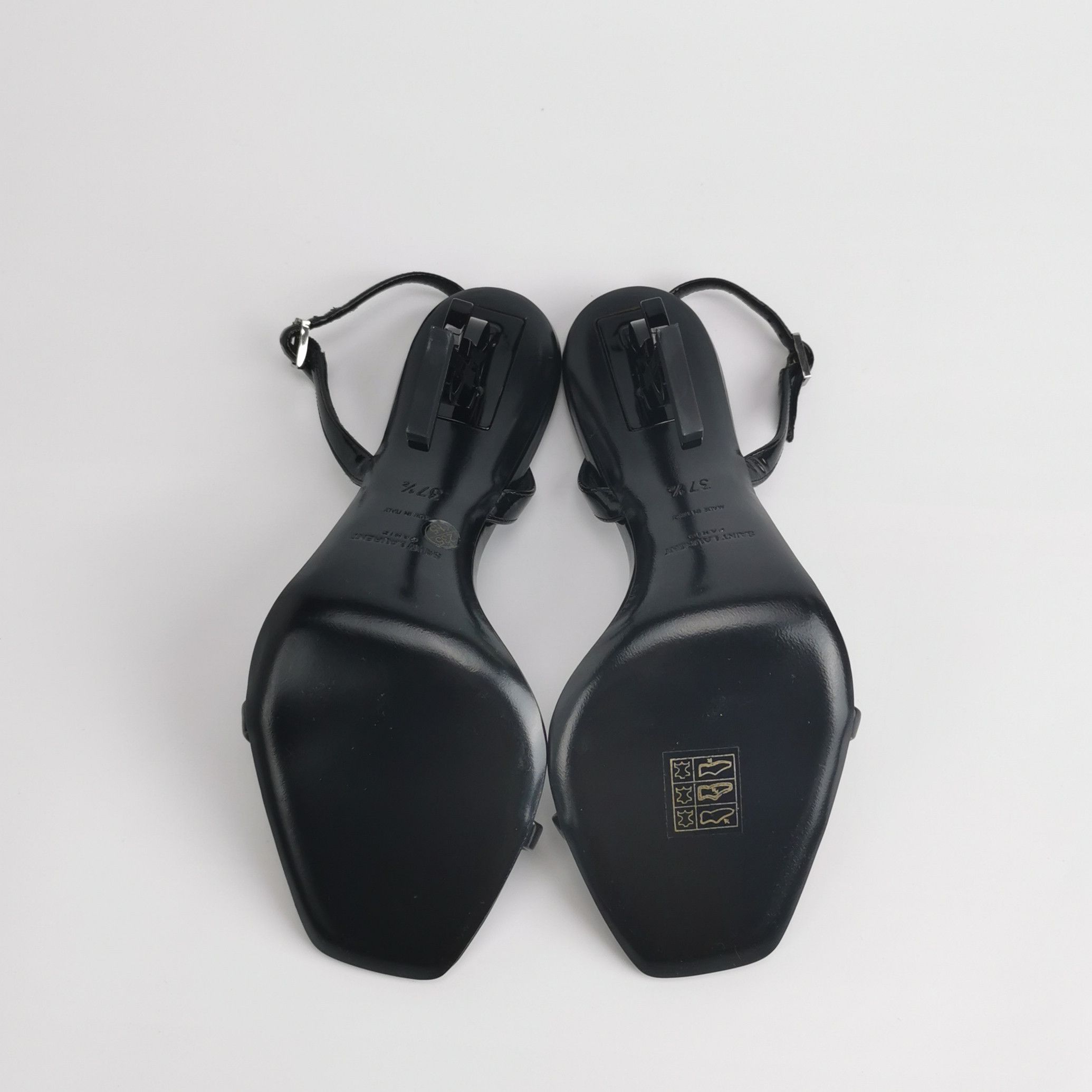 Saint Laurent Paris Saint Laurent Opyum Logo Heel Sandals Size 37.5 Size US 7.5 / IT 37.5 - 5 Thumbnail