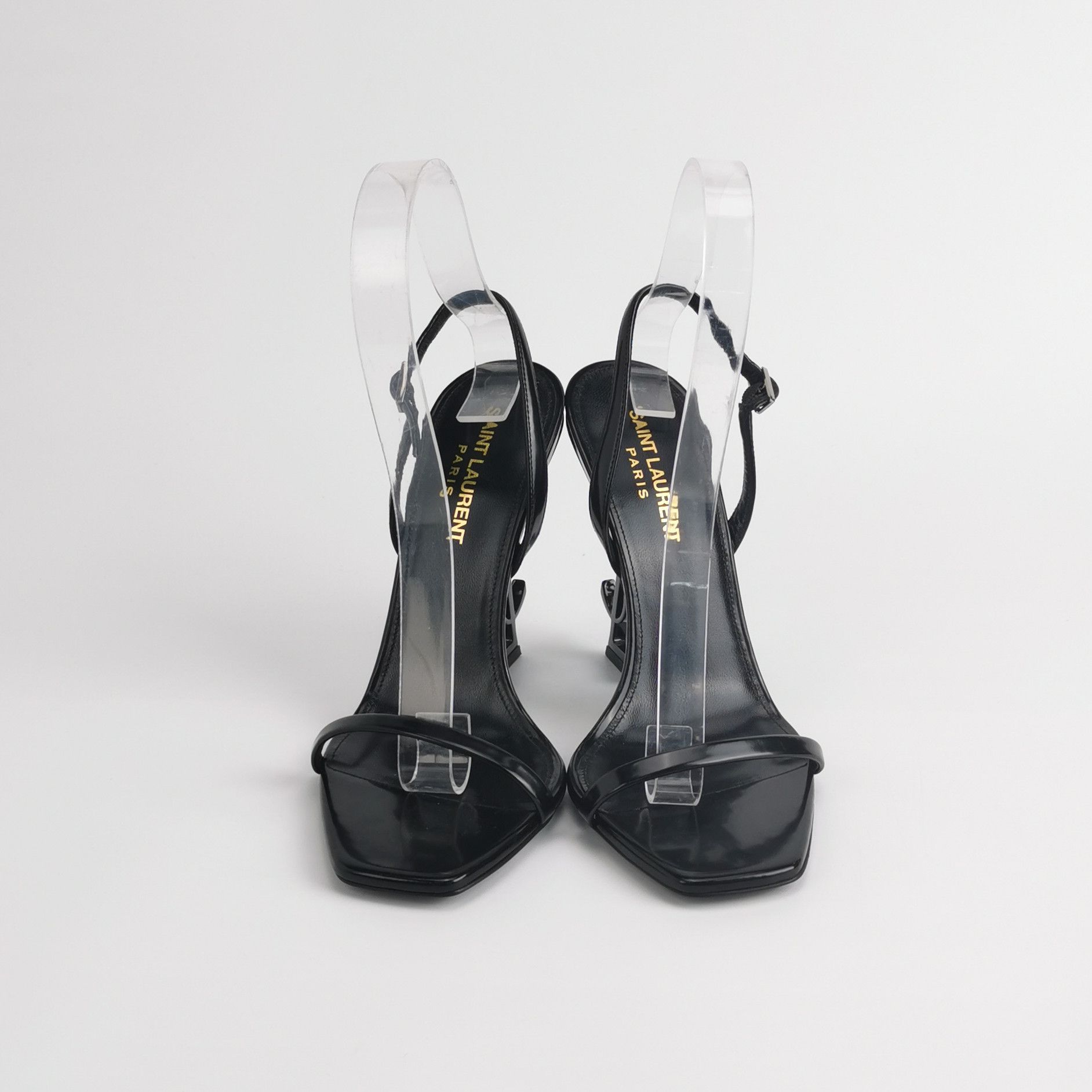 Saint Laurent Paris Saint Laurent Opyum Logo Heel Sandals Size 37.5 Size US 7.5 / IT 37.5 - 3 Thumbnail
