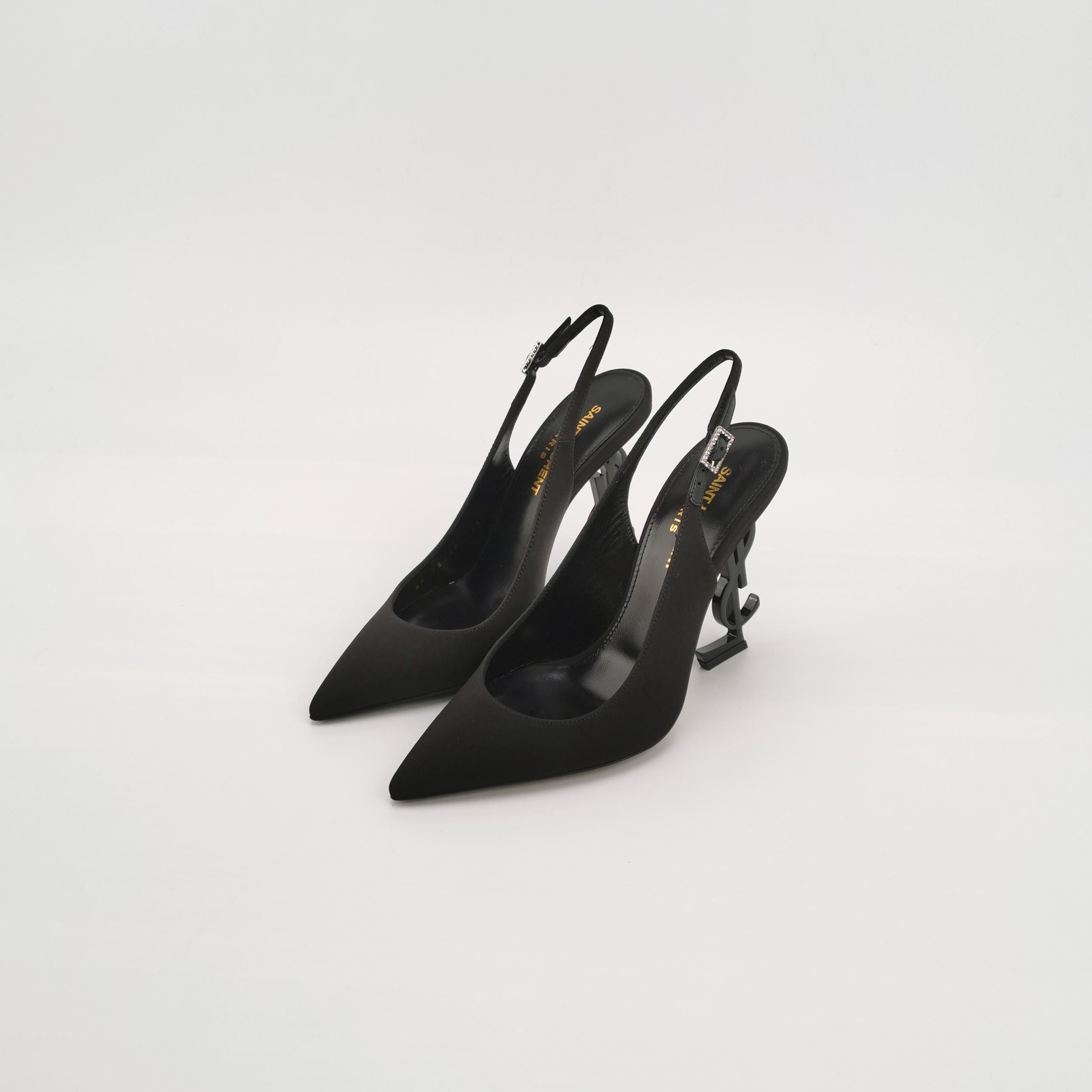 Saint Laurent Paris Saint Laurent Opyum Logo Heel Pumps Black Size 35 Size US 5 / IT 35 - 2 Thumbnail