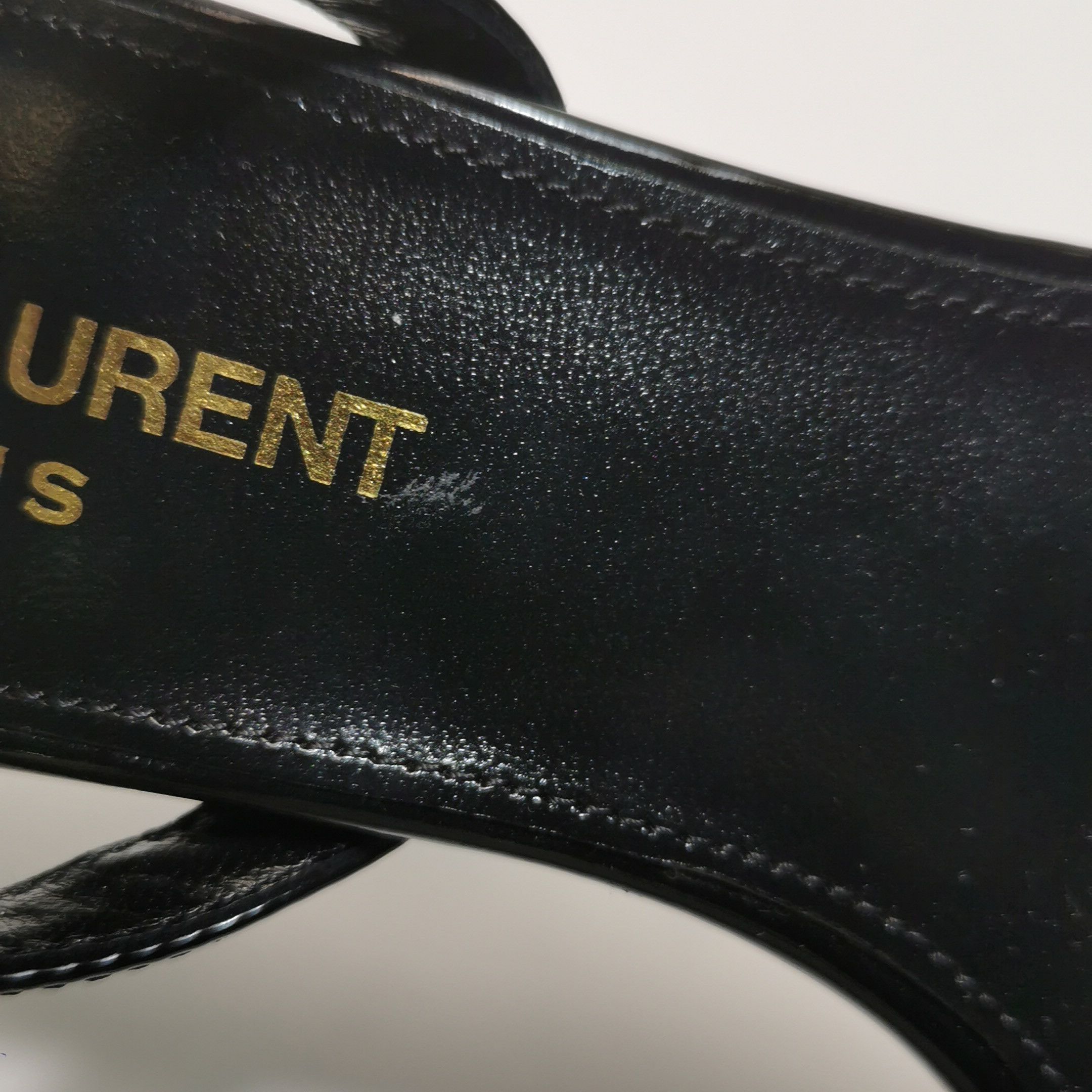 Saint Laurent Paris Saint Laurent Opyum Patent Logo Heel Sandals Size 35 Size US 5 / IT 35 - 9 Thumbnail