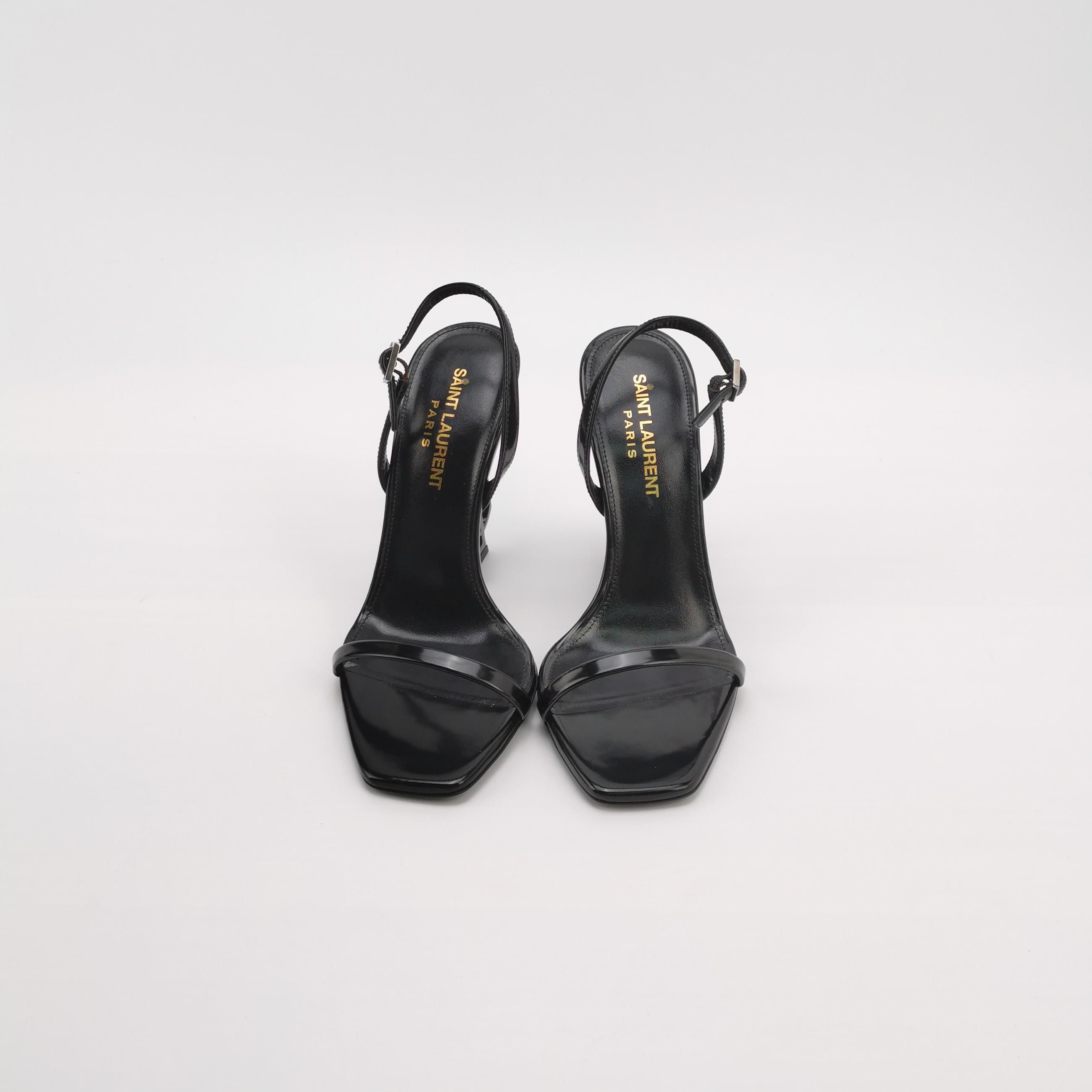Saint Laurent Paris Saint Laurent Opyum Patent Logo Heel Sandals Size 35 Size US 5 / IT 35 - 3 Thumbnail
