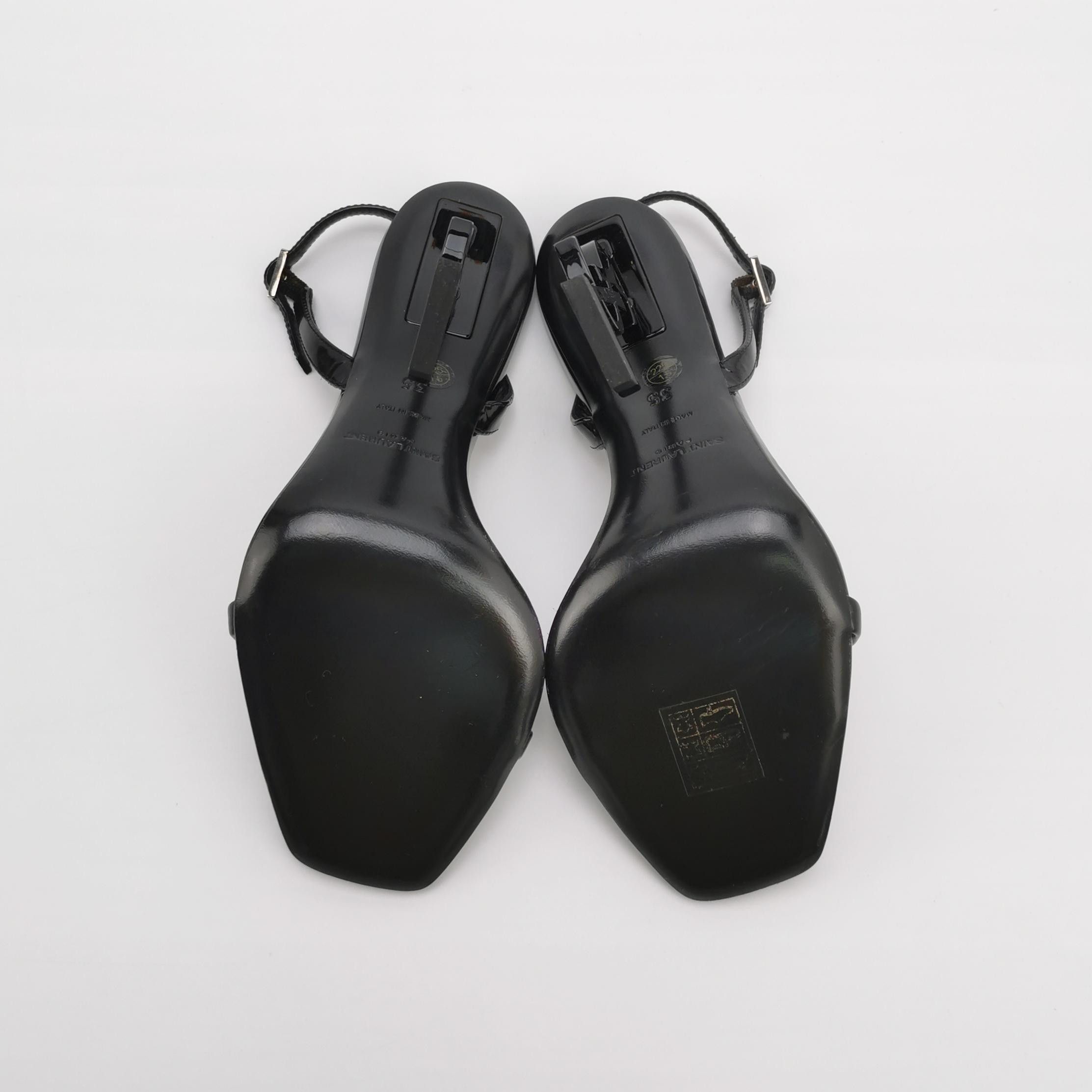 Saint Laurent Paris Saint Laurent Opyum Patent Logo Heel Sandals Size 35 Size US 5 / IT 35 - 5 Thumbnail