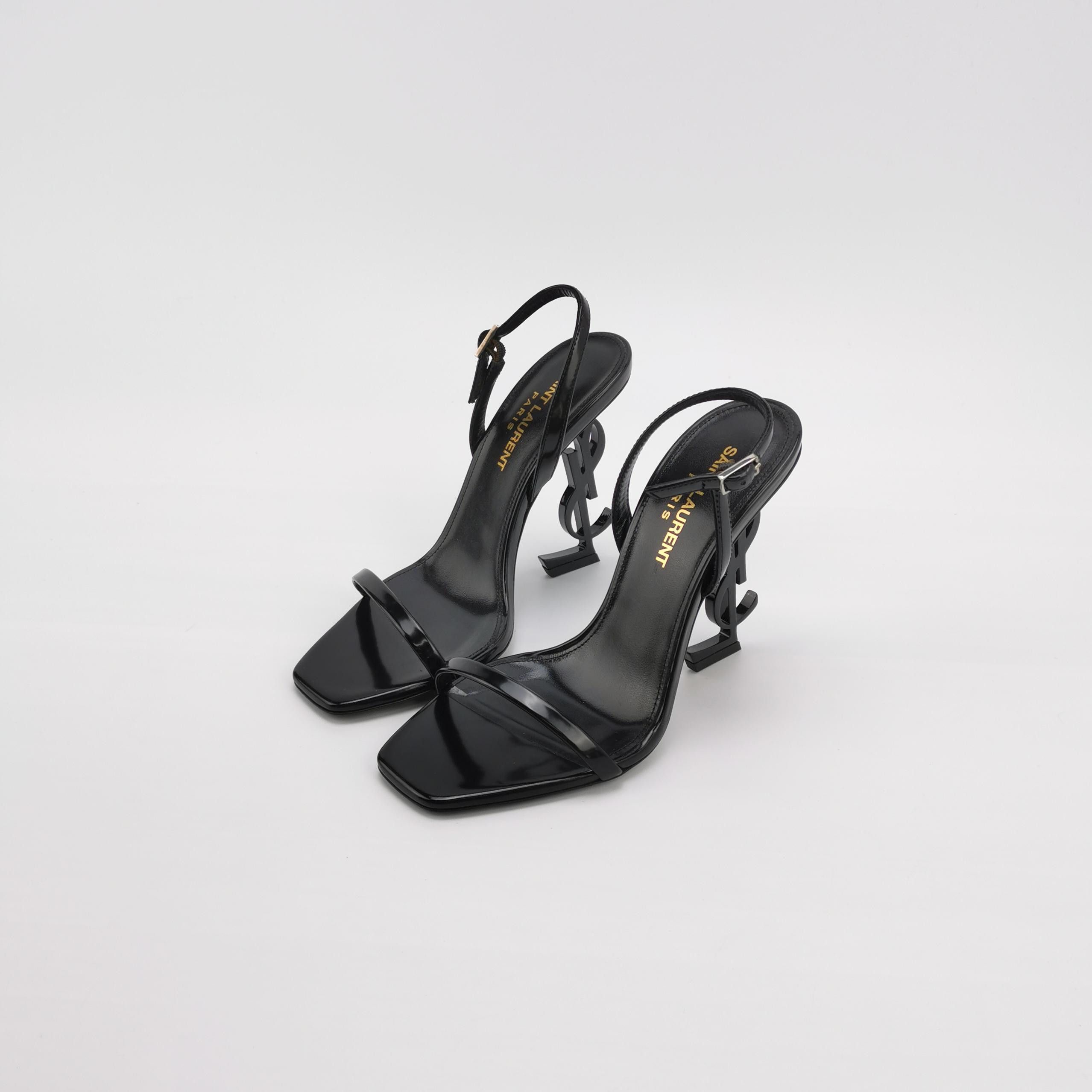 Saint Laurent Paris Saint Laurent Opyum Patent Logo Heel Sandals Size 35 Size US 5 / IT 35 - 2 Thumbnail