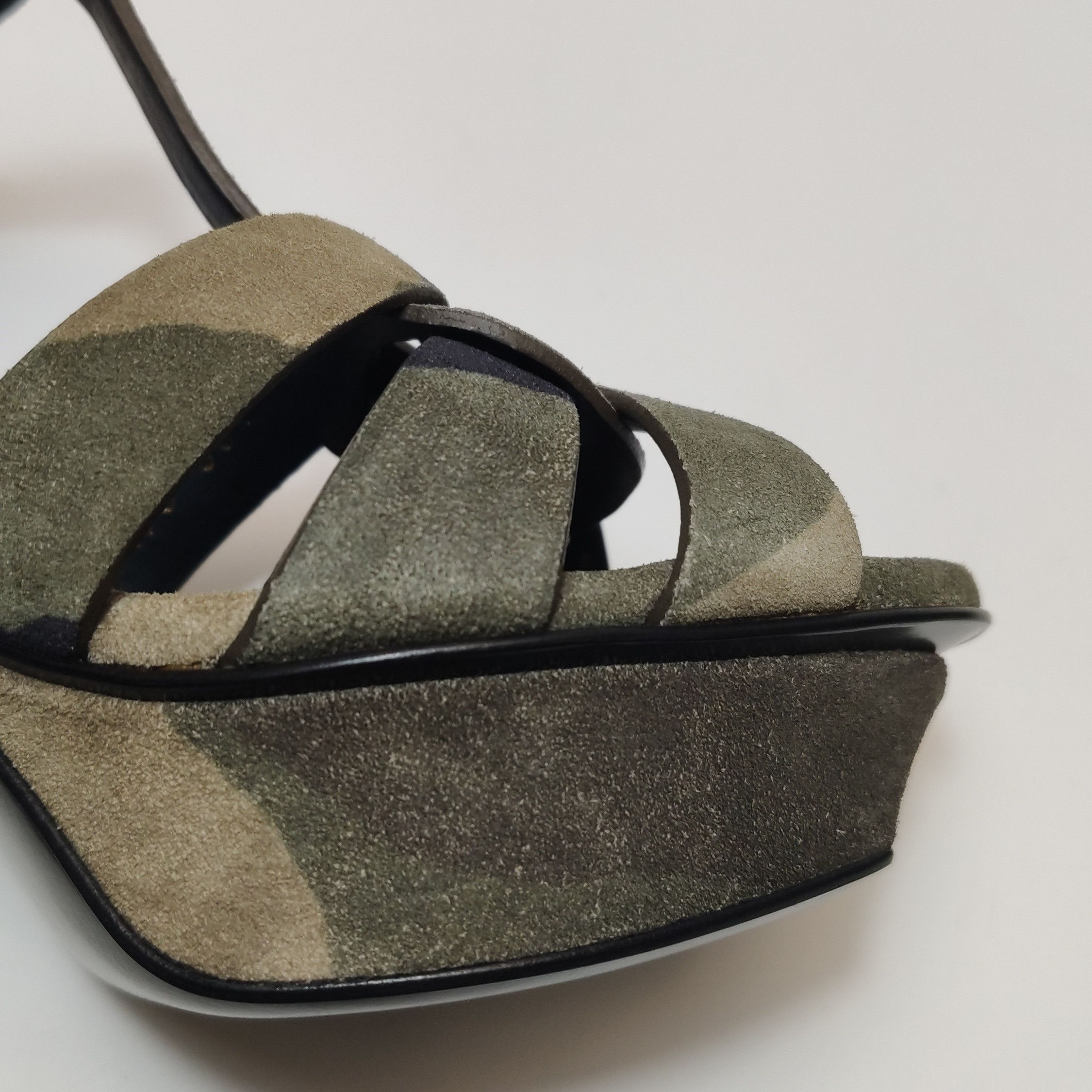 Saint Laurent Paris Saint Laurent Camo Suede Tribute Sandals Size 36.5 Size US 6.5 / IT 36.5 - 7 Thumbnail