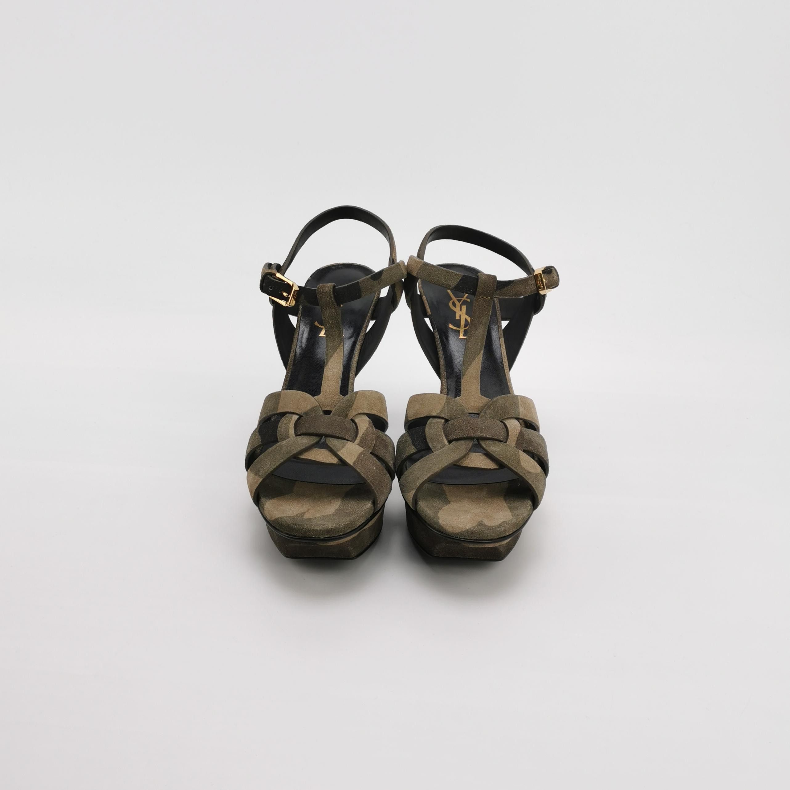 Saint Laurent Paris Saint Laurent Camo Suede Tribute Sandals Size 36.5 Size US 6.5 / IT 36.5 - 3 Thumbnail