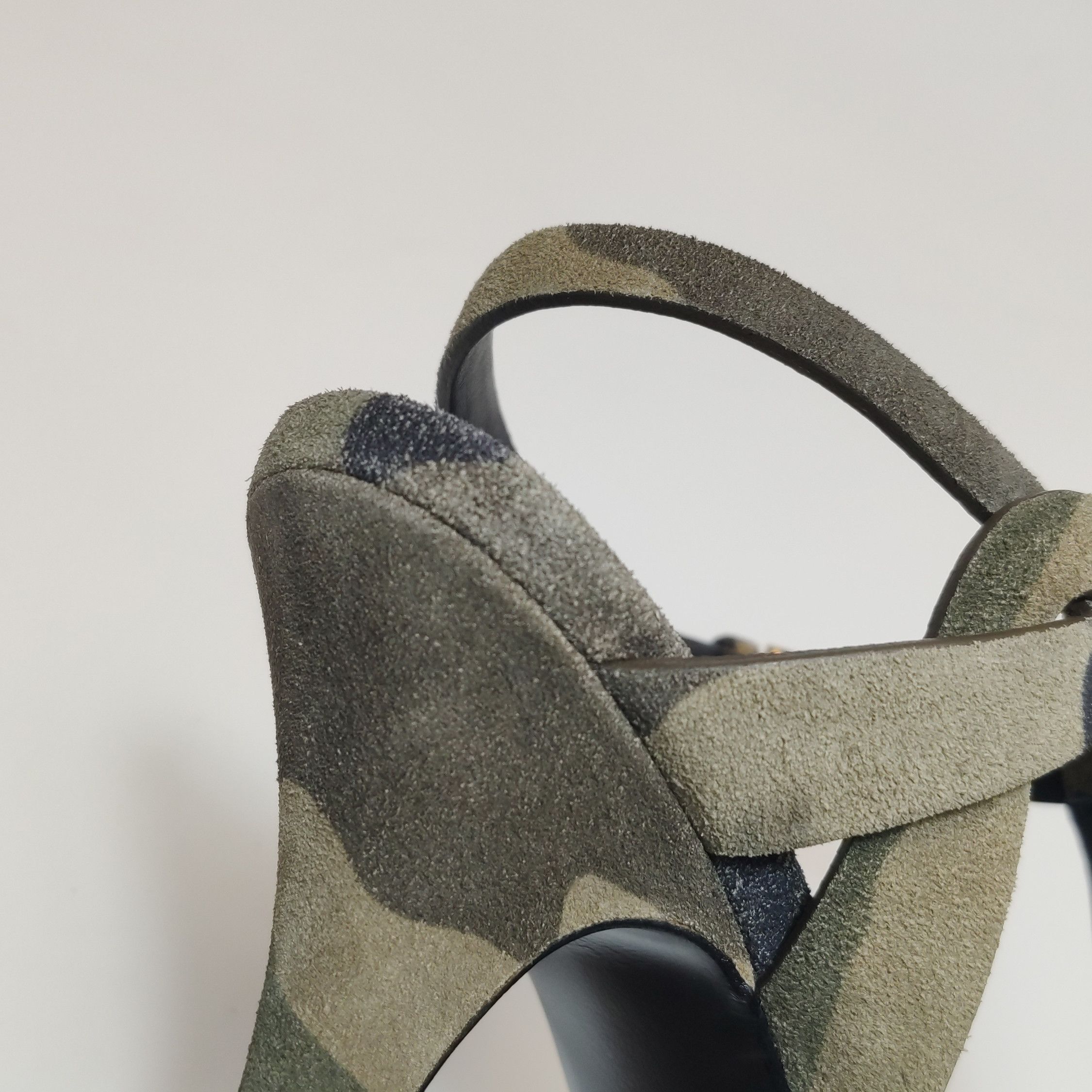 Saint Laurent Paris Saint Laurent Camo Suede Tribute Sandals Size 36.5 Size US 6.5 / IT 36.5 - 8 Thumbnail