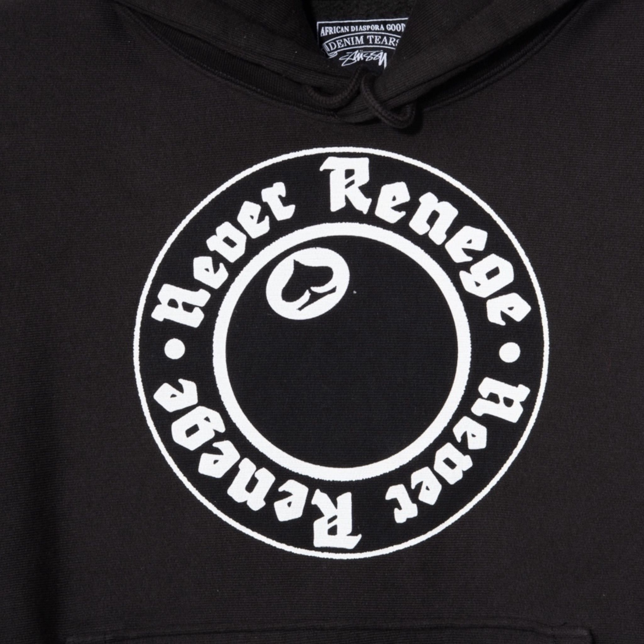 DENIM TEARS x Stussy Never Renege Hooded Sweatshirt Black Size US S / EU 44-46 / 1 - 4 Thumbnail