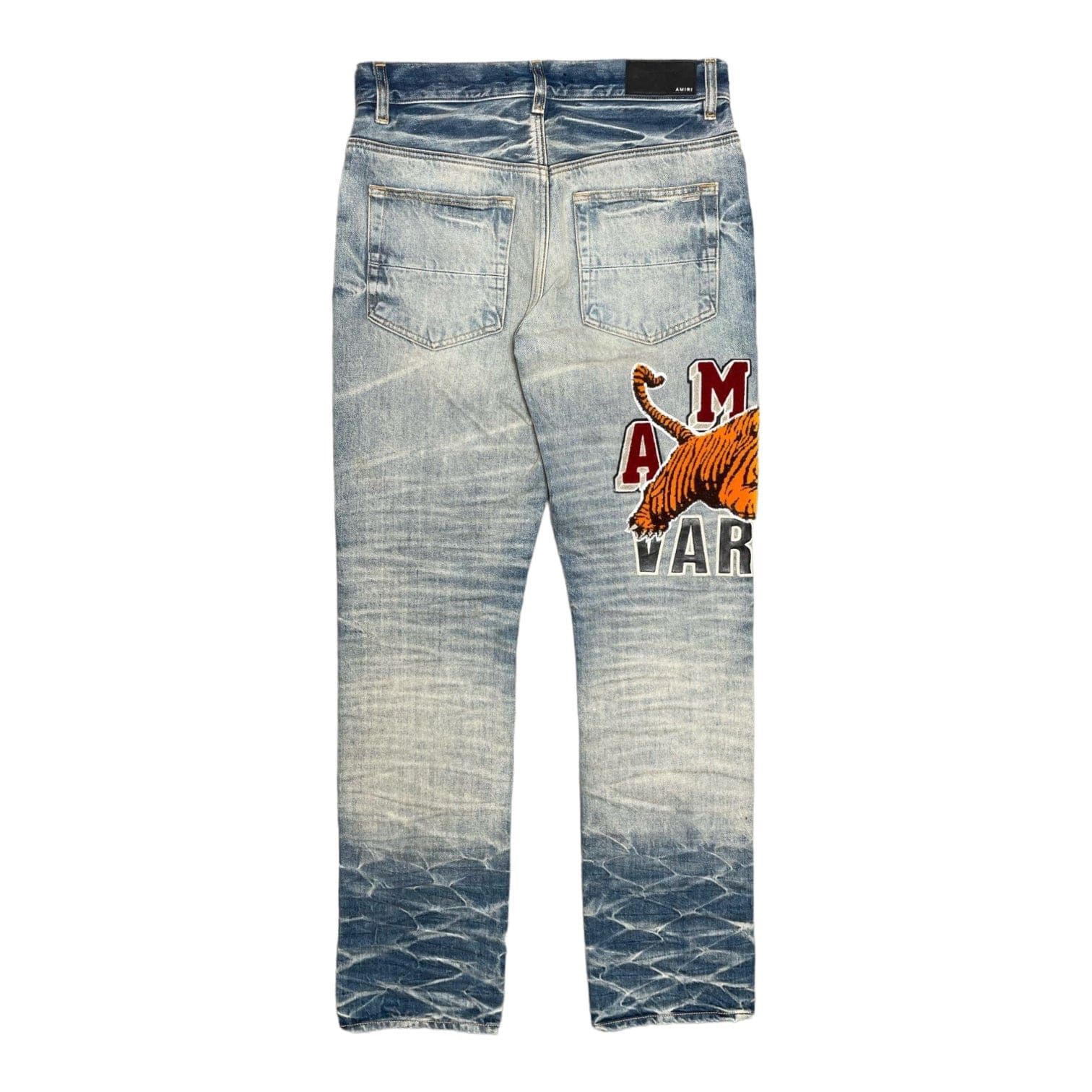 Amiri Amiri Varsity Tiger Straight Jeans Vintage Indigo Size US 29 - 2 Thumbnail