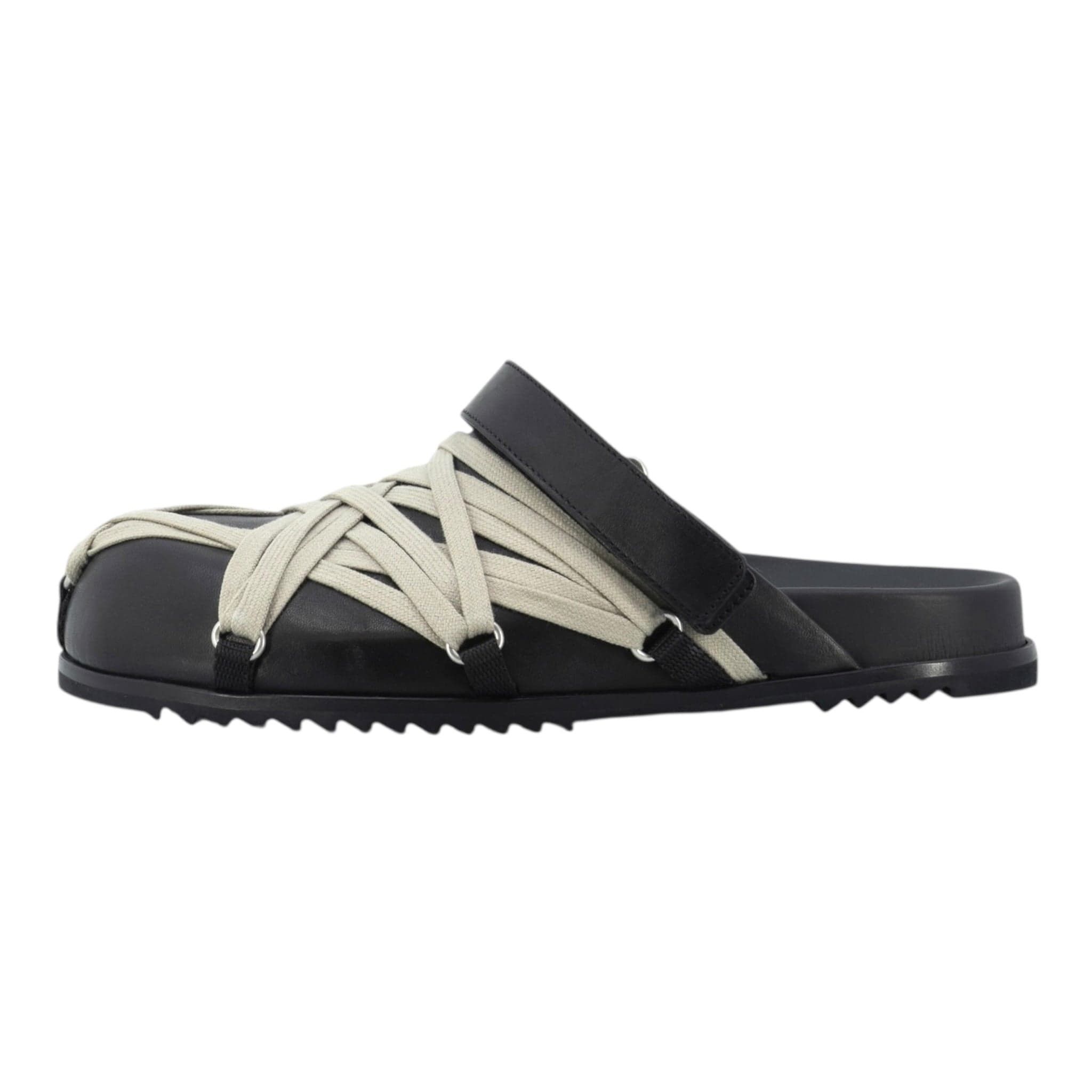 Rick Owens Hollywood Megalaced Mule Sandal Granola Black Size US 7 / EU 40 - 3 Thumbnail