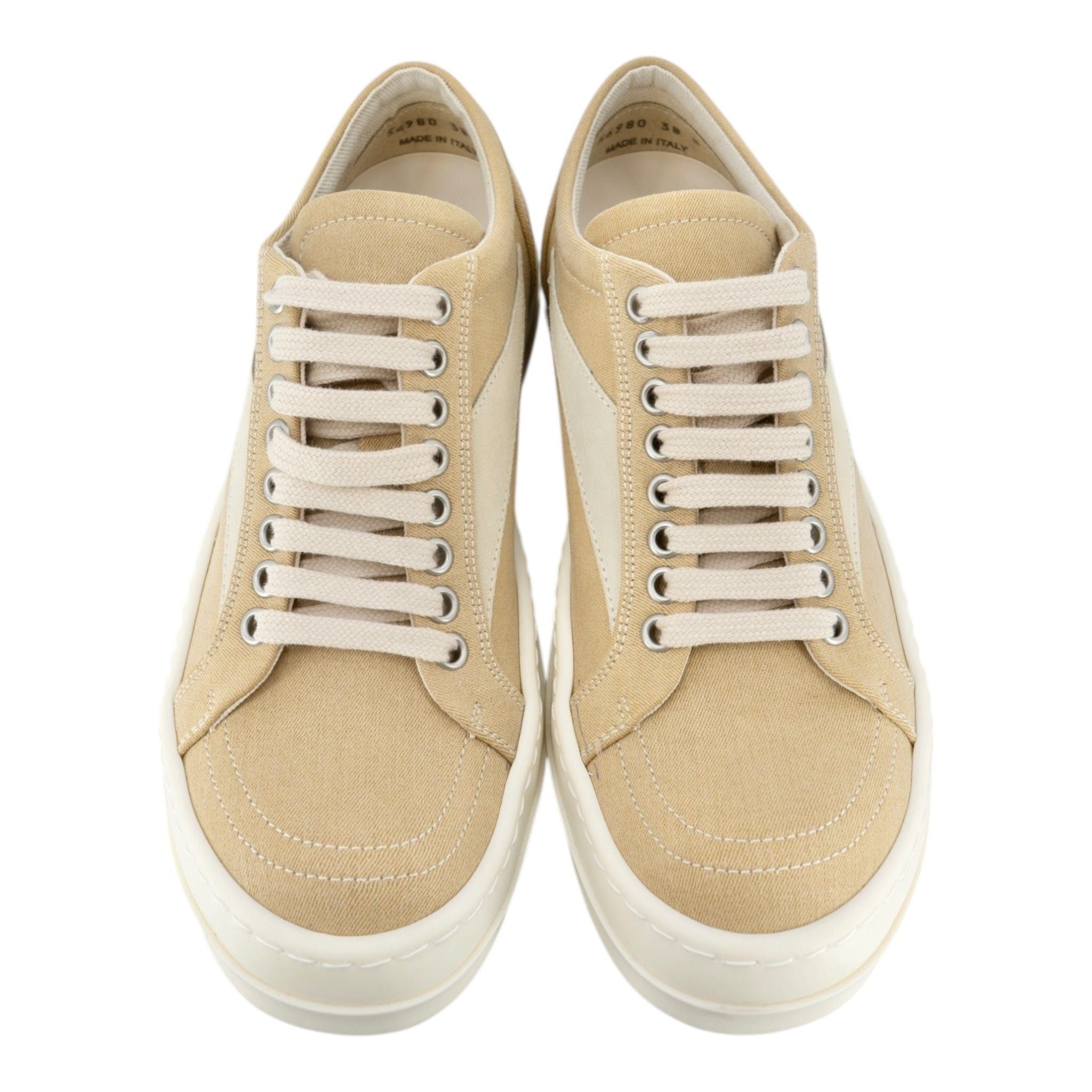 Rick Owens DRKSHDW Lido Vintage Sneaker Low Mustard Milk Size US 9 / IT 39 - 5 Thumbnail