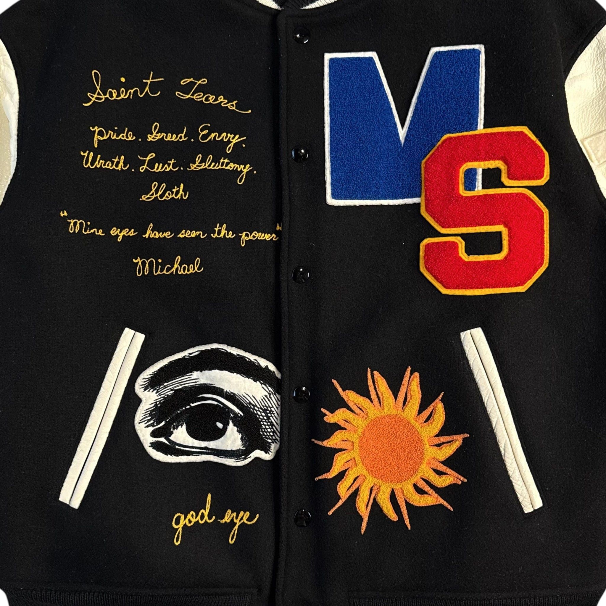Saint Michael x Denim Tears Savior Varsity Jacket Black Multi Size US M / EU 48-50 / 2 - 3 Thumbnail
