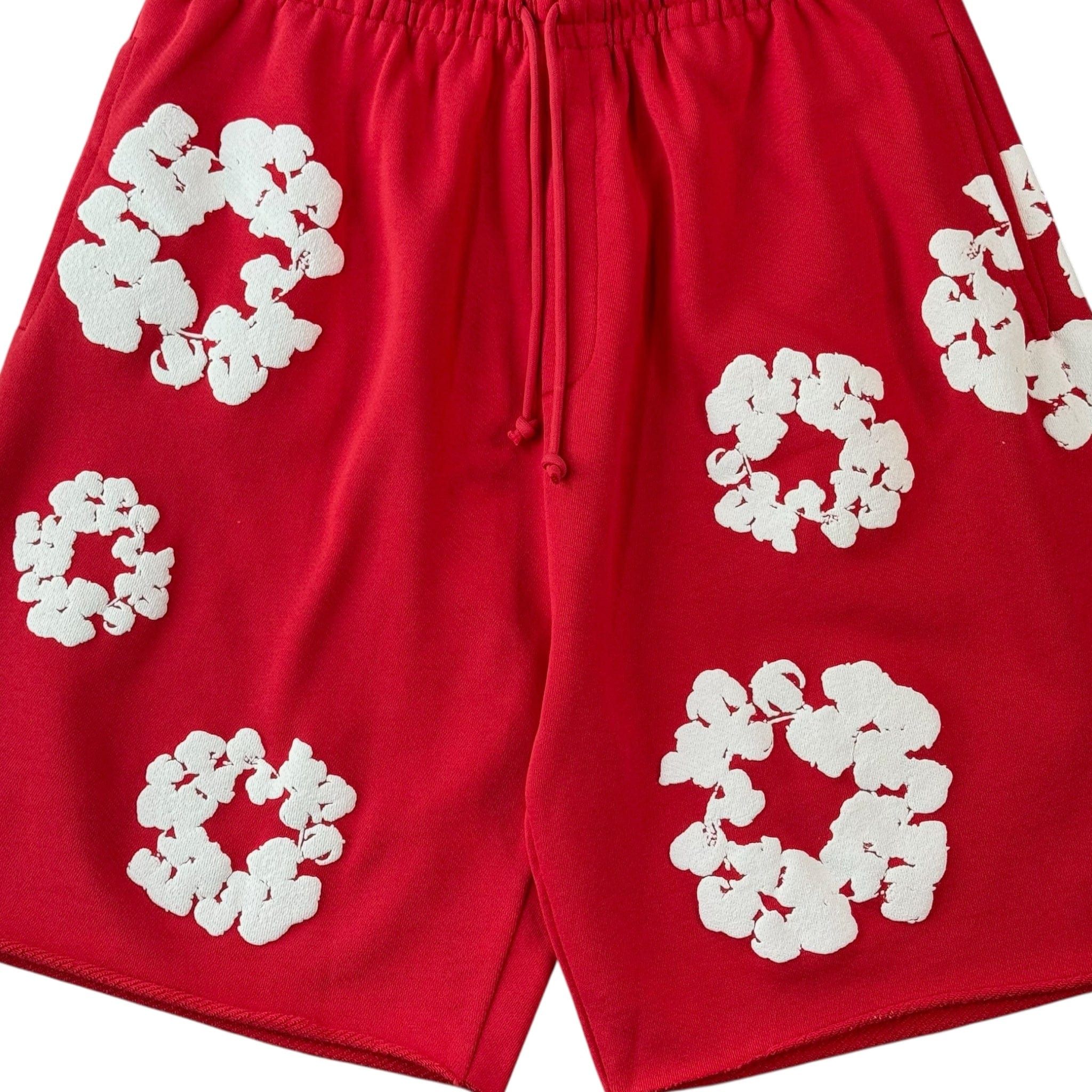 DENIM TEARS The Cotton Wreath Shorts Red Size US 36 / EU 52 - 3 Thumbnail