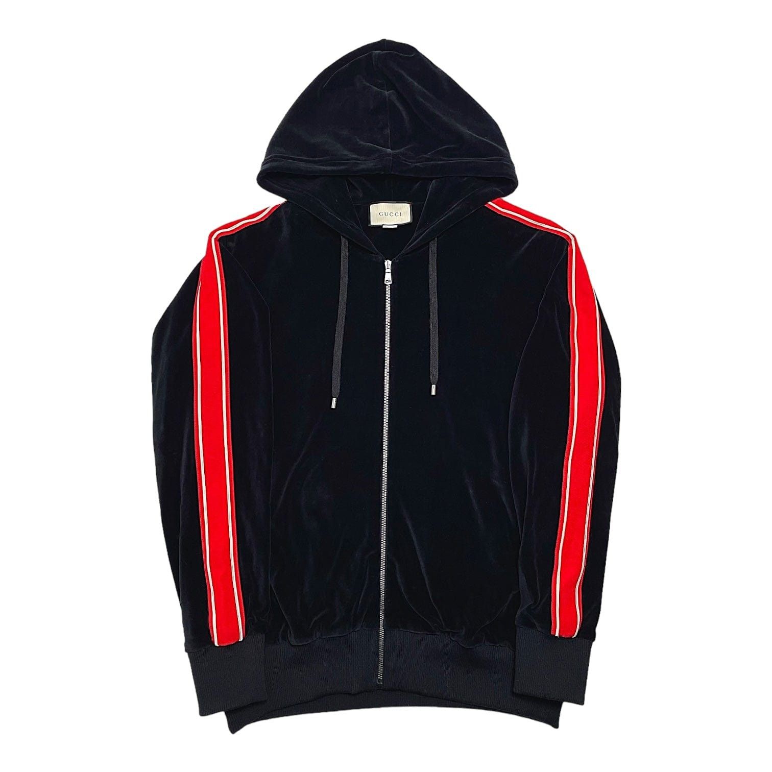 Gucci Tiger Applique Velvet Hooded Sweatshirt Black Red Size US XXL / EU 58 / 5 - 2 Thumbnail
