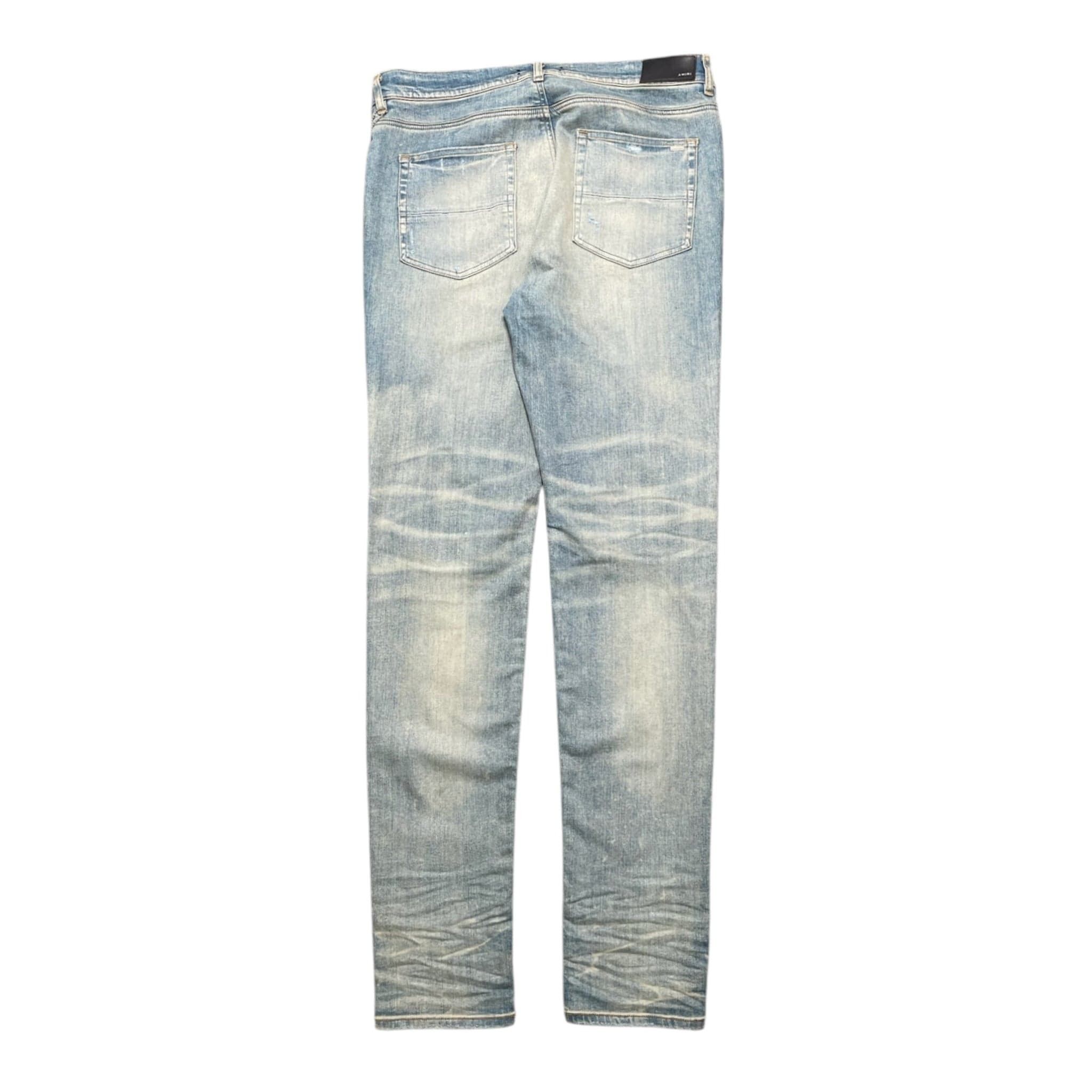 Amiri Amiri MX1 Marble Patch Jeans Clay Indigo Size US 38 / EU 54 - 2 Thumbnail