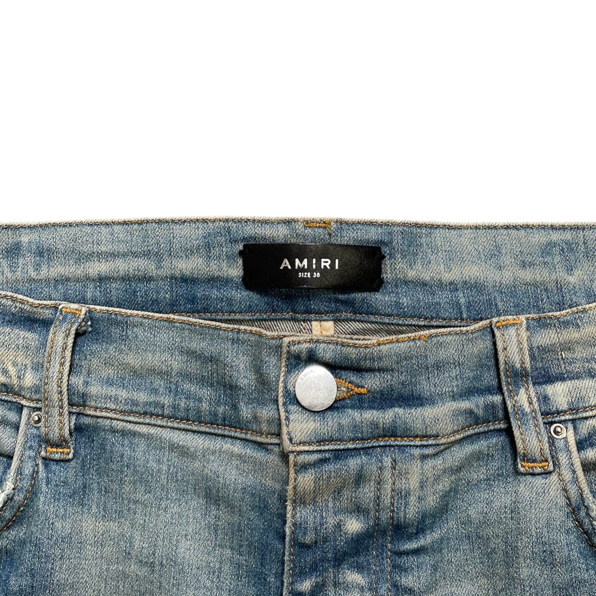 Amiri Amiri MX1 Marble Patch Jeans Clay Indigo Size US 38 / EU 54 - 4 Thumbnail