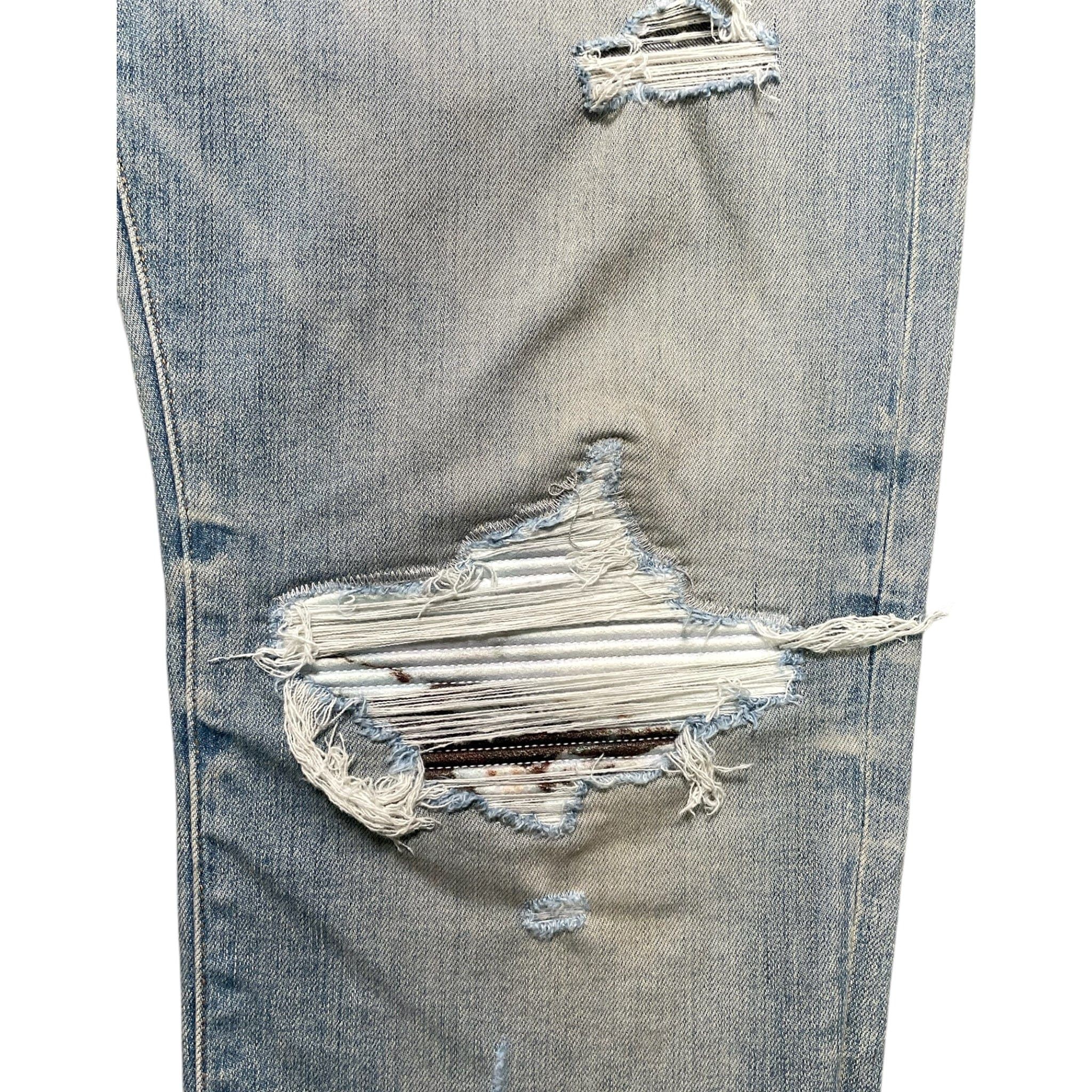 Amiri Amiri MX1 Marble Patch Jeans Clay Indigo Size US 38 / EU 54 - 3 Thumbnail