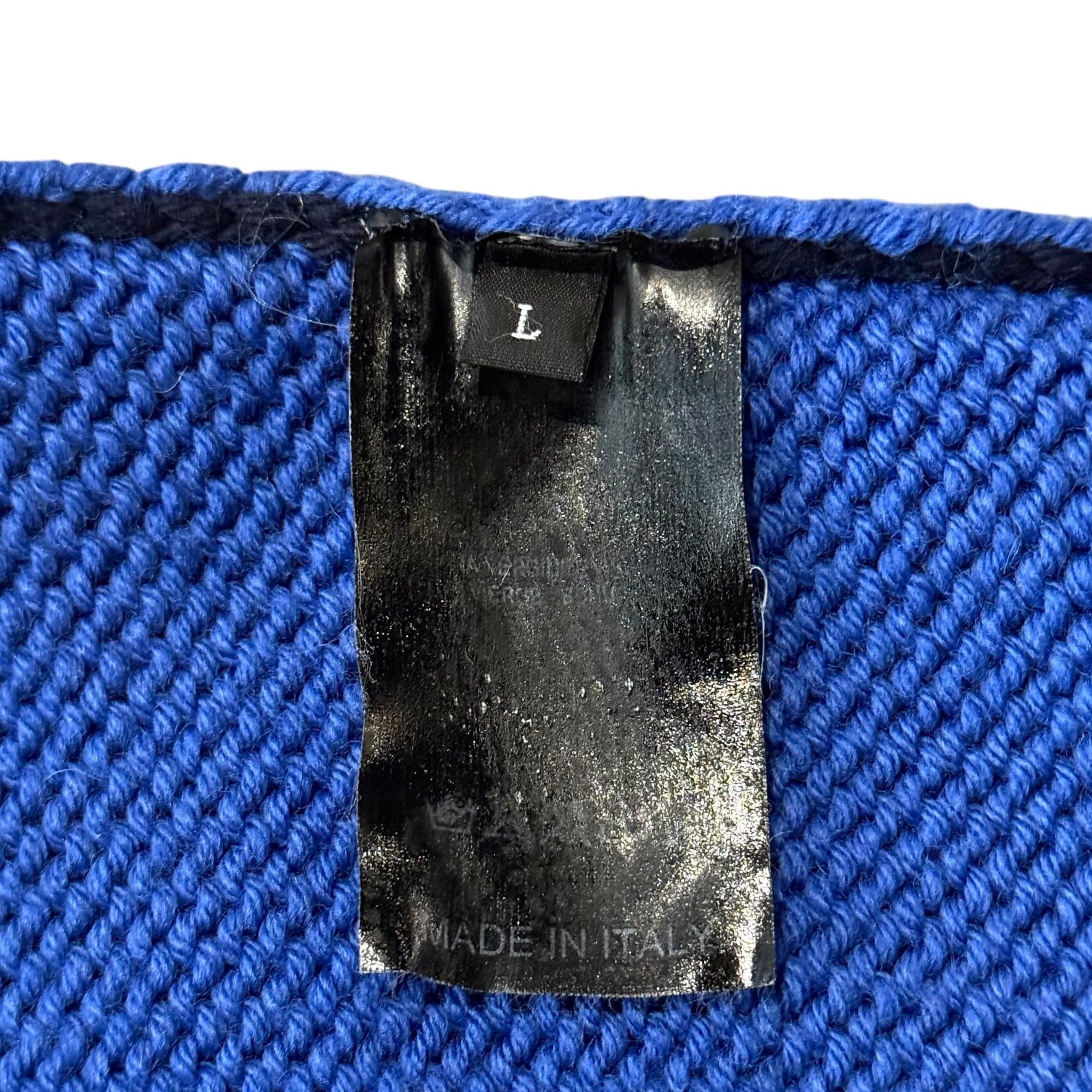 Raf Simons Cropped RS Logo Knit Sweater Blue Red Black Size US L / EU 52-54 / 3 - 5 Thumbnail