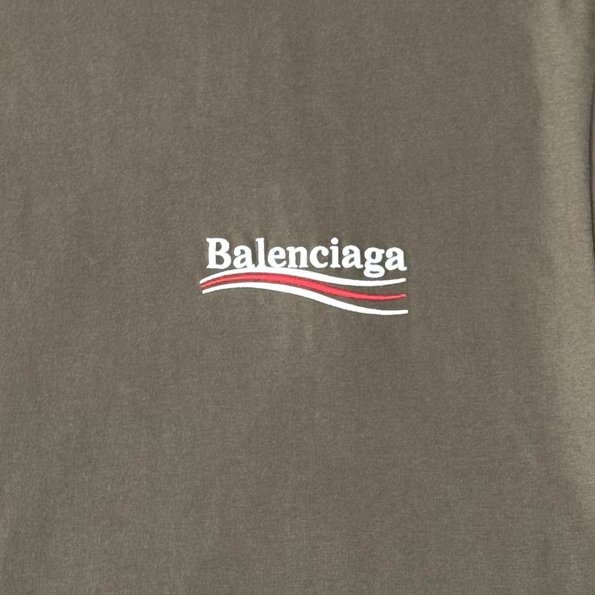 Balenciaga Campaign Logo Short Sleeve Tee Shirt Olive Green Size US M / EU 48-50 / 2 - 3 Thumbnail