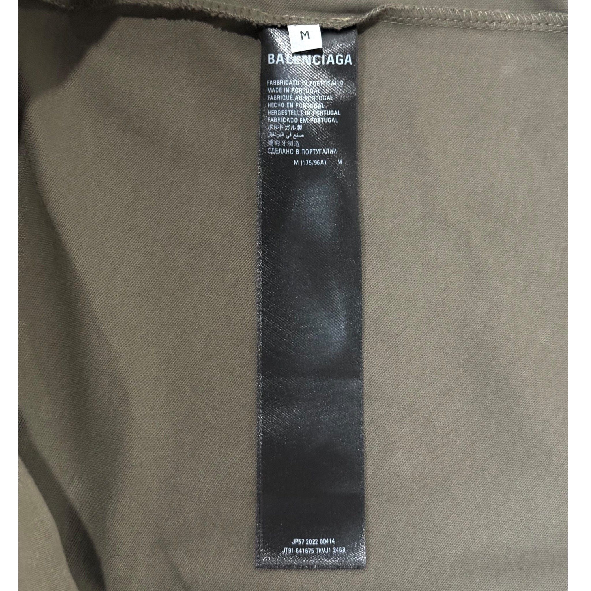 Balenciaga Campaign Logo Short Sleeve Tee Shirt Olive Green Size US M / EU 48-50 / 2 - 6 Thumbnail