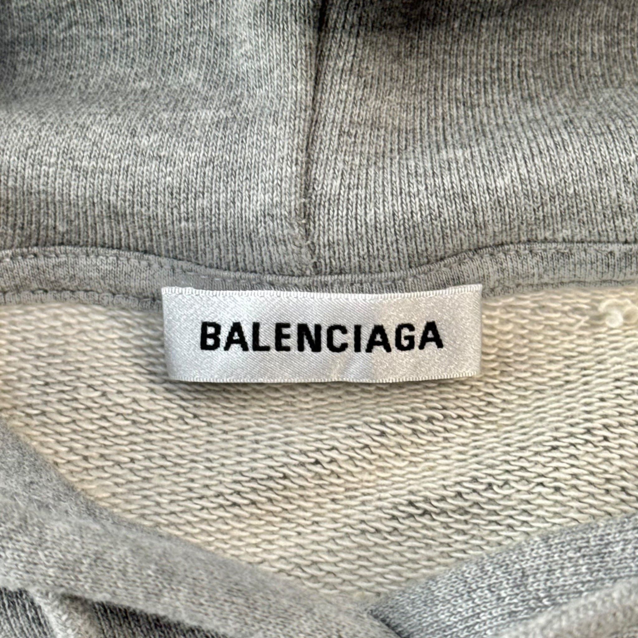 Balenciaga Oversized Interlocked BB Hooded Sweatshirt Grey Size US M / EU 48-50 / 2 - 4 Thumbnail