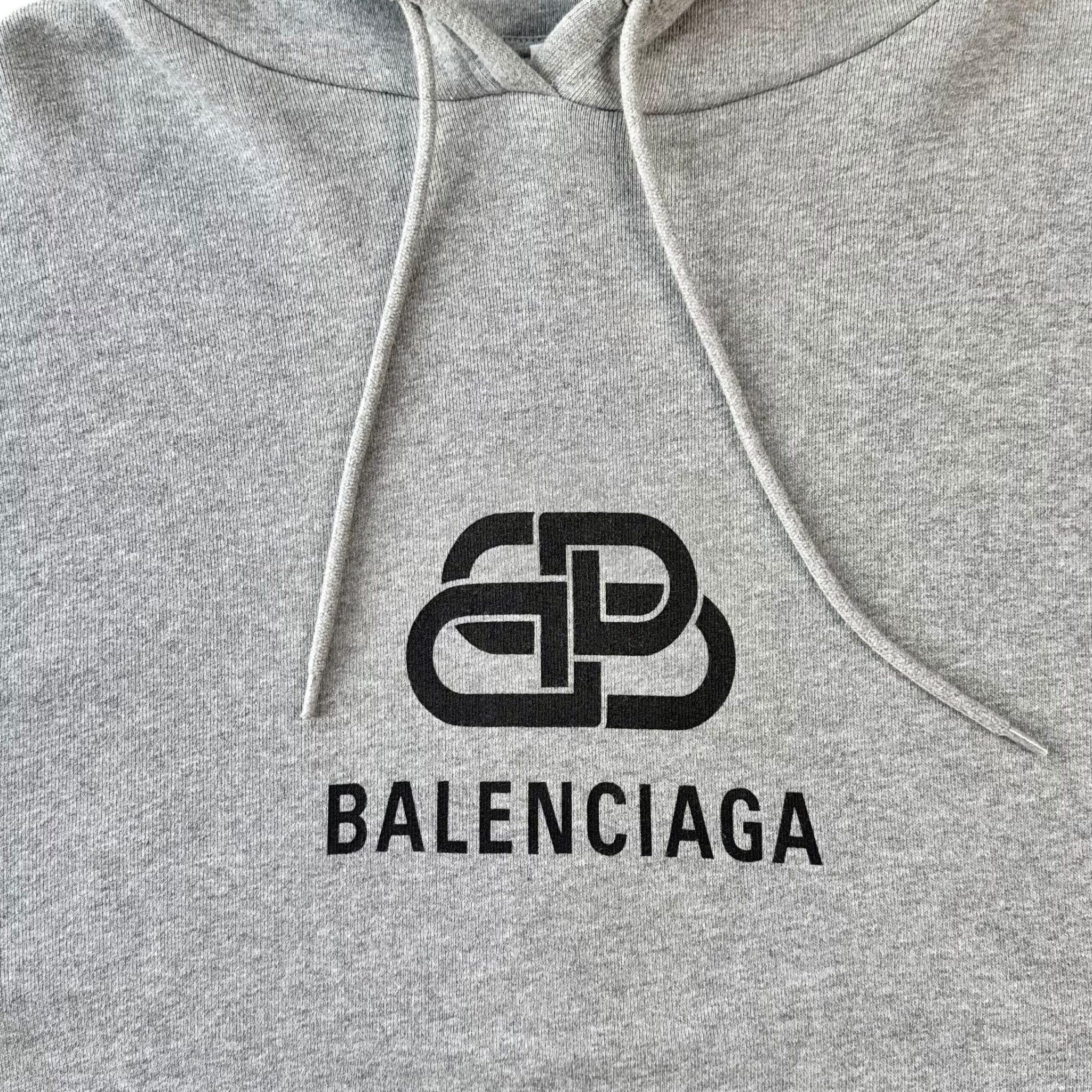 Balenciaga Oversized Interlocked BB Hooded Sweatshirt Grey Size US M / EU 48-50 / 2 - 3 Thumbnail