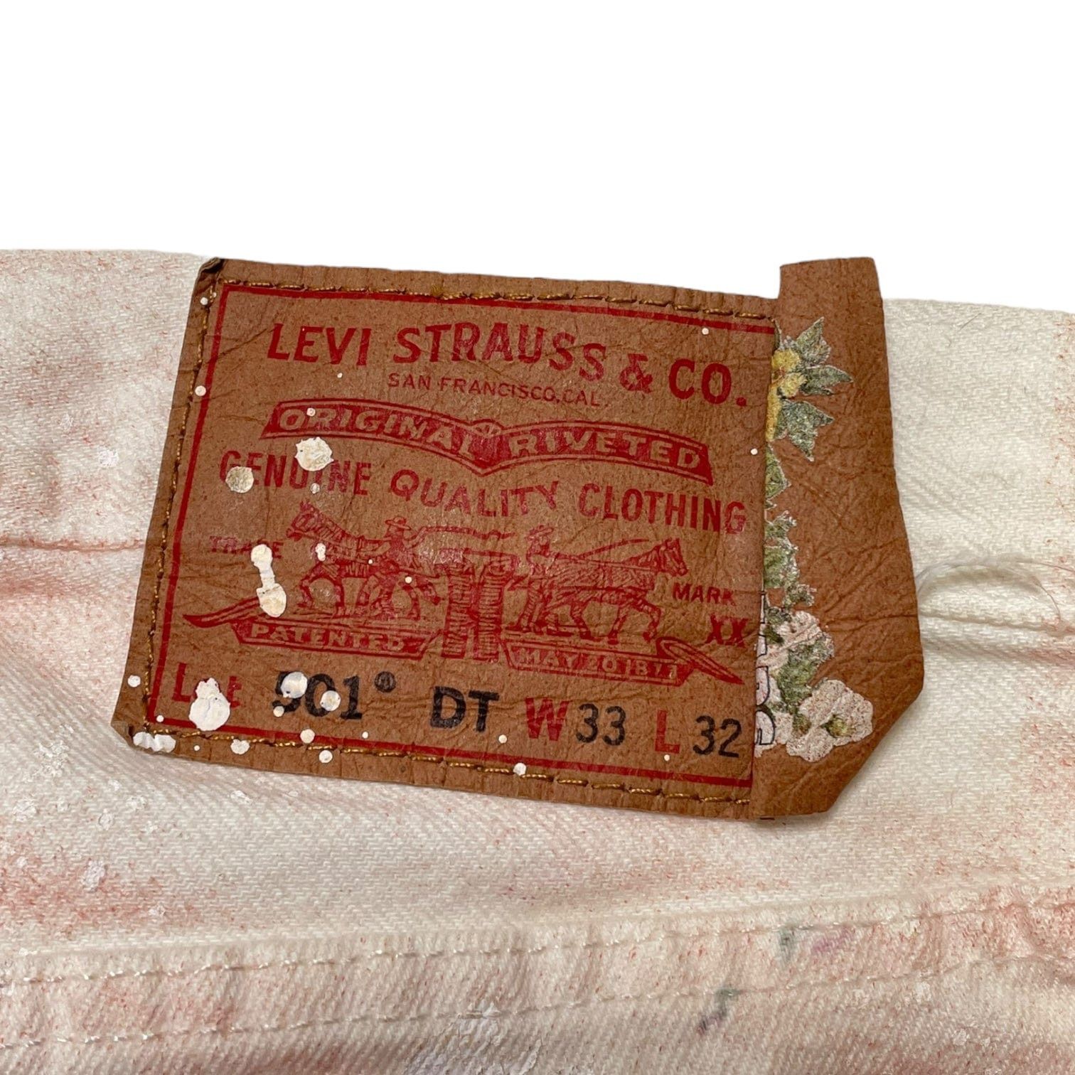 DENIM TEARS Brick Mason Jeans White Red Clay Size US 33 - 3 Thumbnail