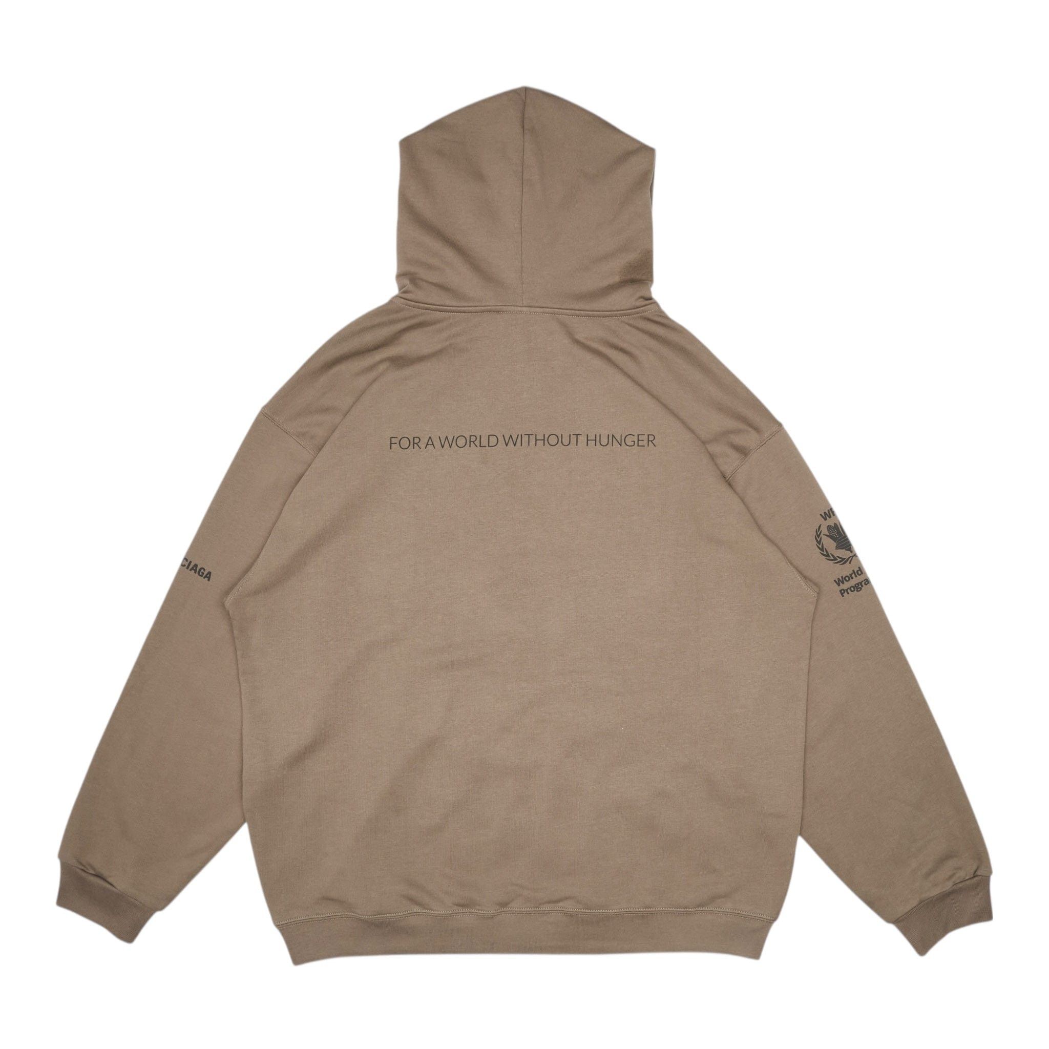 Balenciaga World Food Program Hooded Sweatshirt Taupe Size US M / EU 48-50 / 2 - 2 Thumbnail