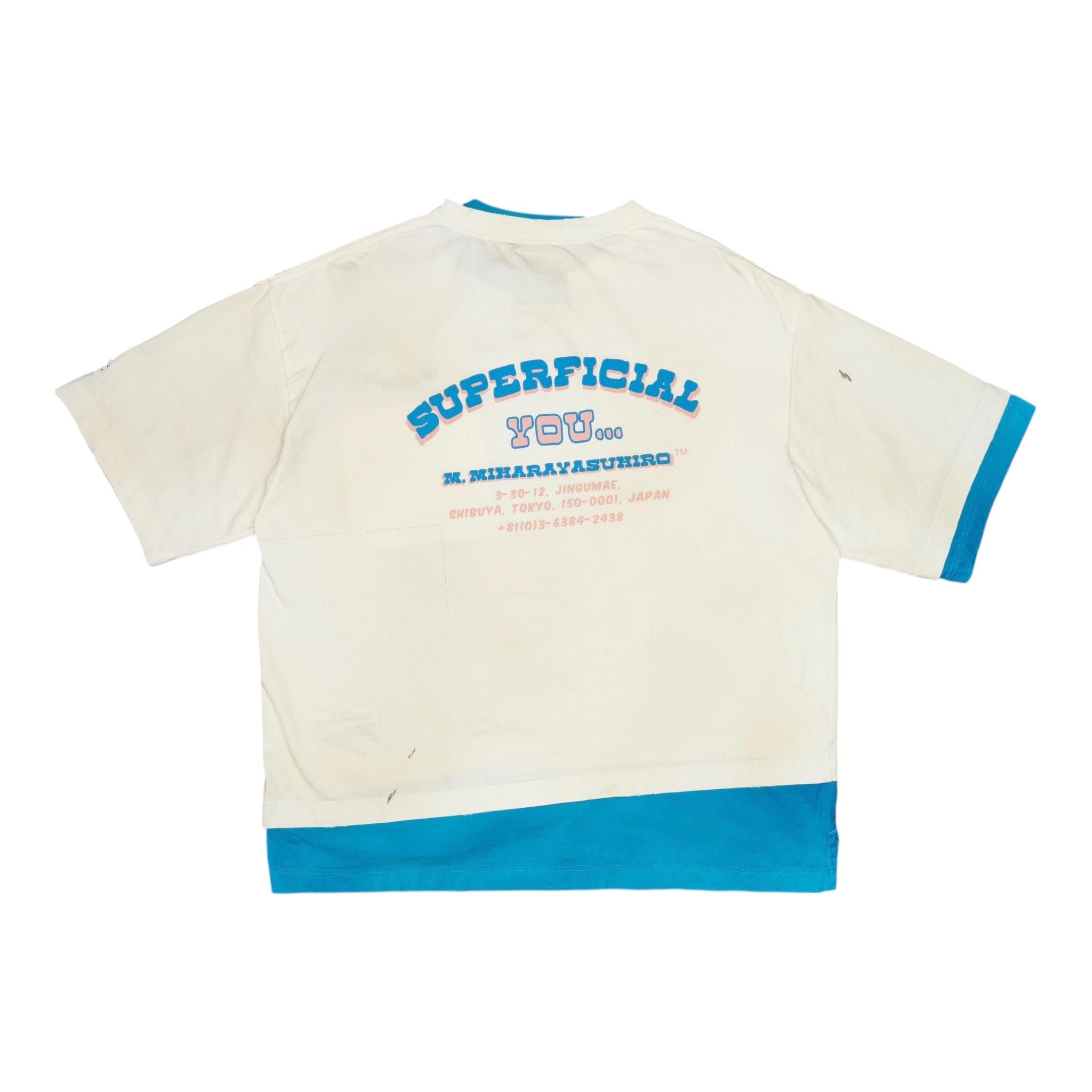 Maison MIHARA YASUHIRO Superficial Re-Worked Short Sleeve Tee Shirt Cream Multi Size US XL / EU 56 / 4 - 2 Thumbnail