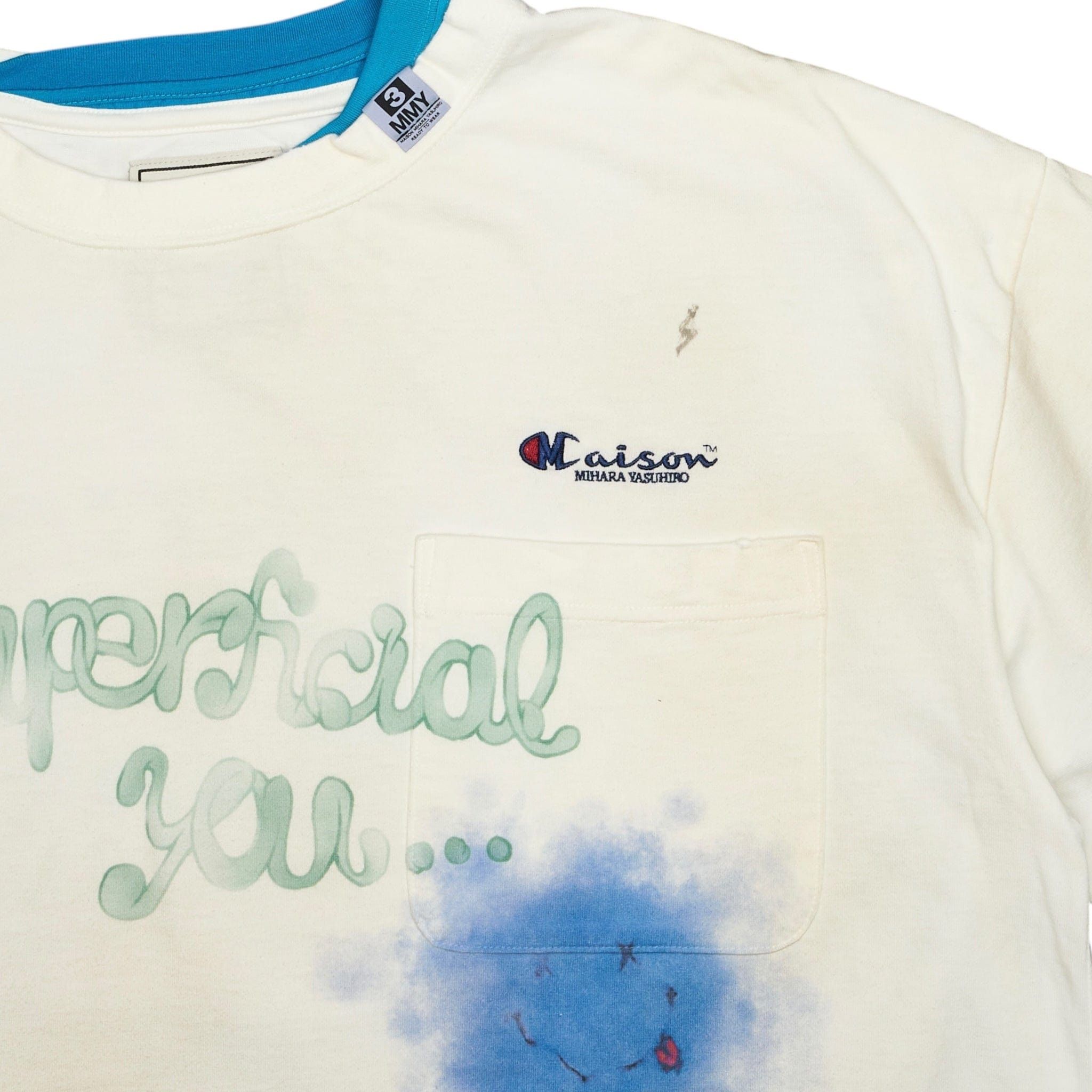 Maison MIHARA YASUHIRO Superficial Re-Worked Short Sleeve Tee Shirt Cream Multi Size US XL / EU 56 / 4 - 3 Thumbnail