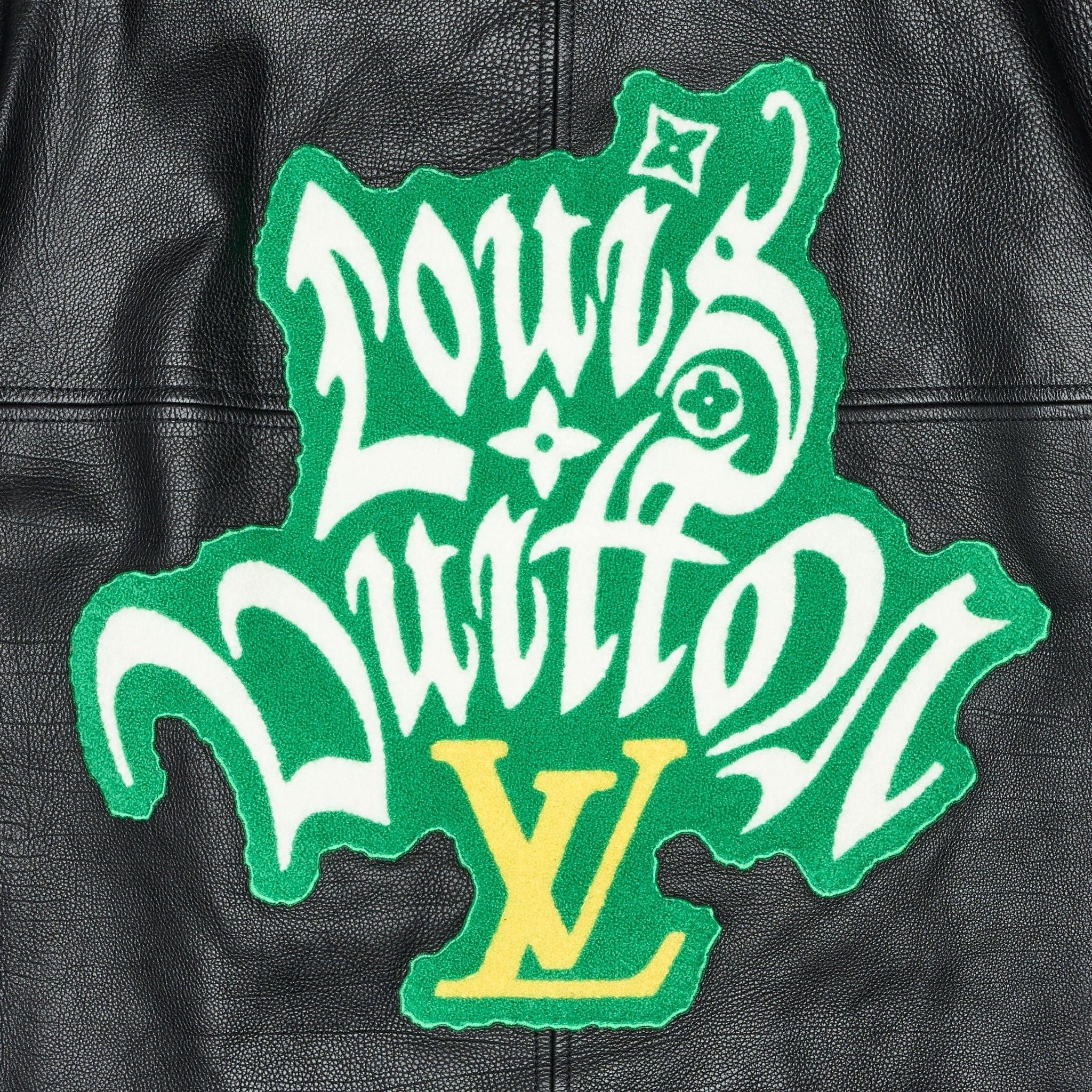 Louis Vuitton Flower Patch Long Leather Coach Jacket Black Green Multi Size US XL / EU 56 / 4 - 5 Thumbnail