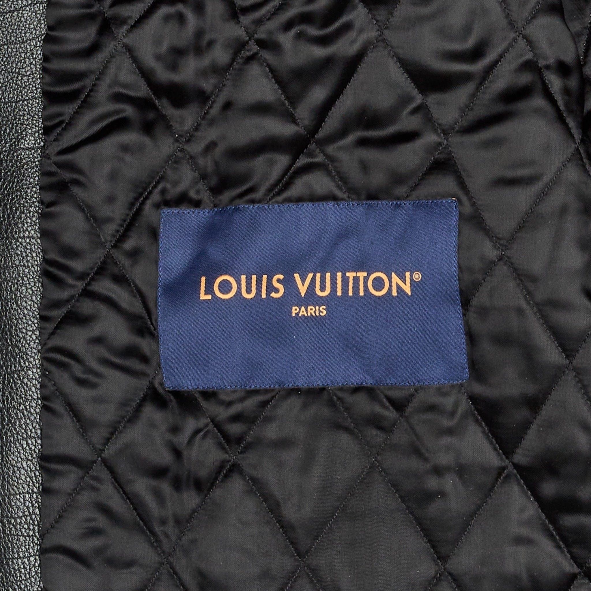 Louis Vuitton Flower Patch Long Leather Coach Jacket Black Green Multi Size US XL / EU 56 / 4 - 6 Thumbnail